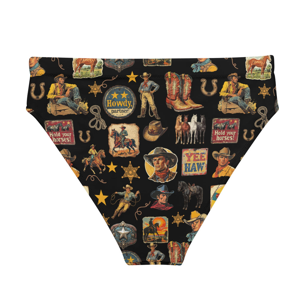 Baha Ranch Yeehaw Vintage Cowboy Collage Bikini Bottom