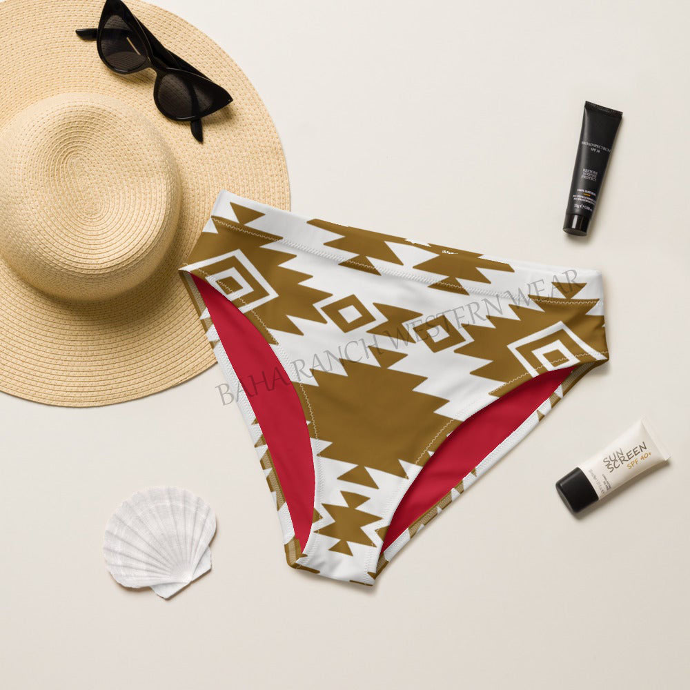 Baha Ranch Yeehaw Bold Brown Aztec Bikini Bottom