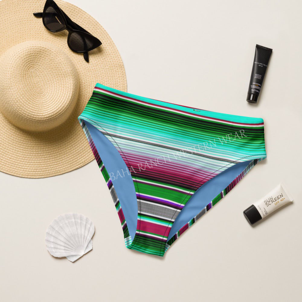 Baha Ranch Yeehaw Aqua Serape Bikini Bottom