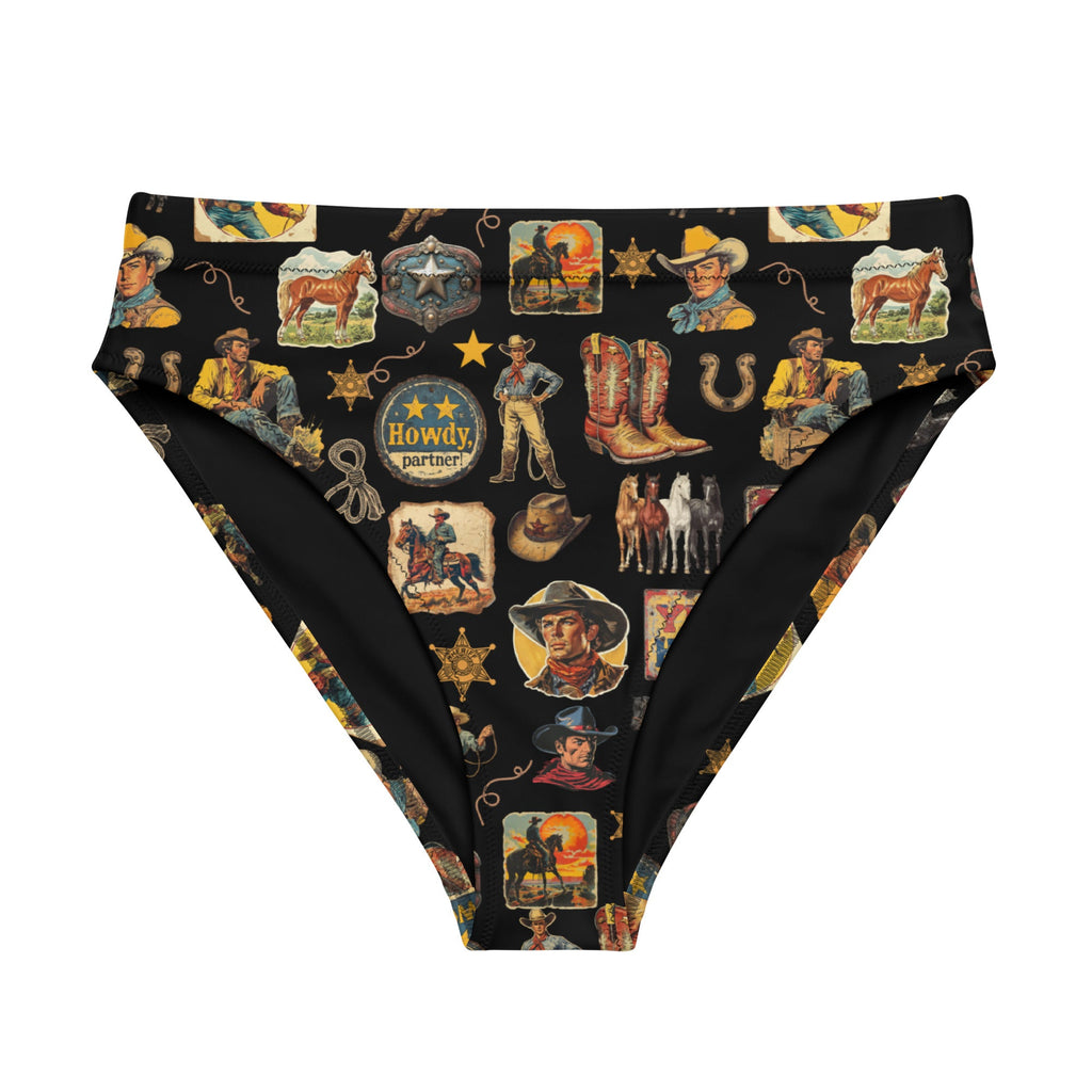 Baha Ranch Yeehaw Vintage Cowboy Collage Bikini Bottom