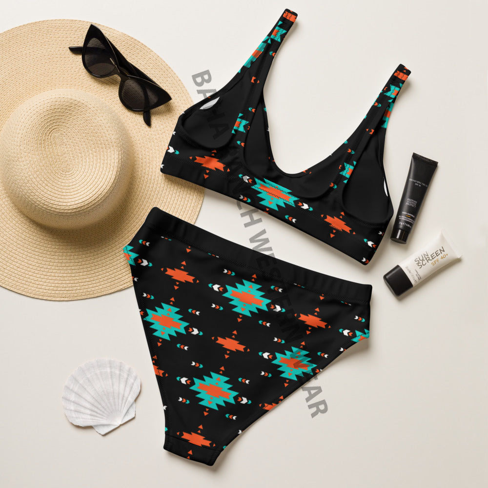 Baha Ranch Yeehaw Turquoise & Orange Aztec Bikini