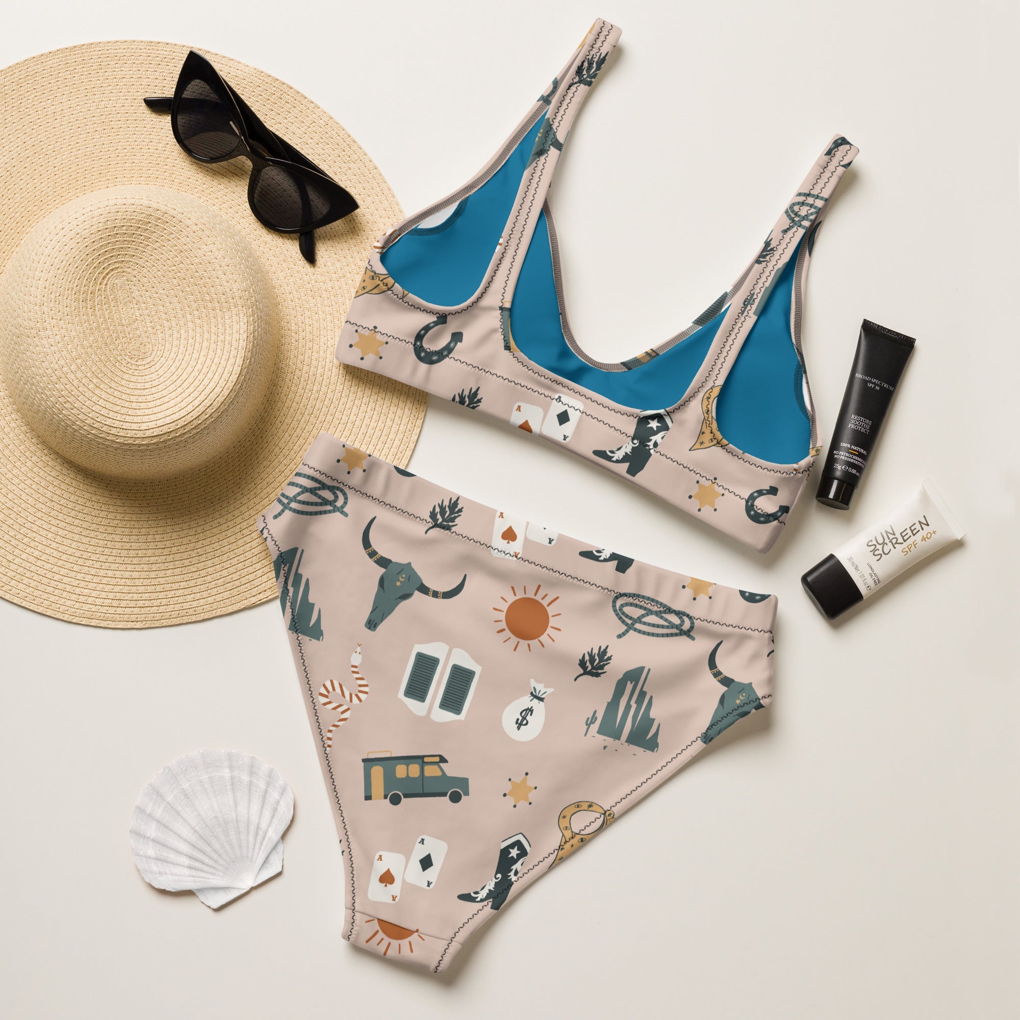 Baha Ranch Yeehaw Western Symbols Bikini