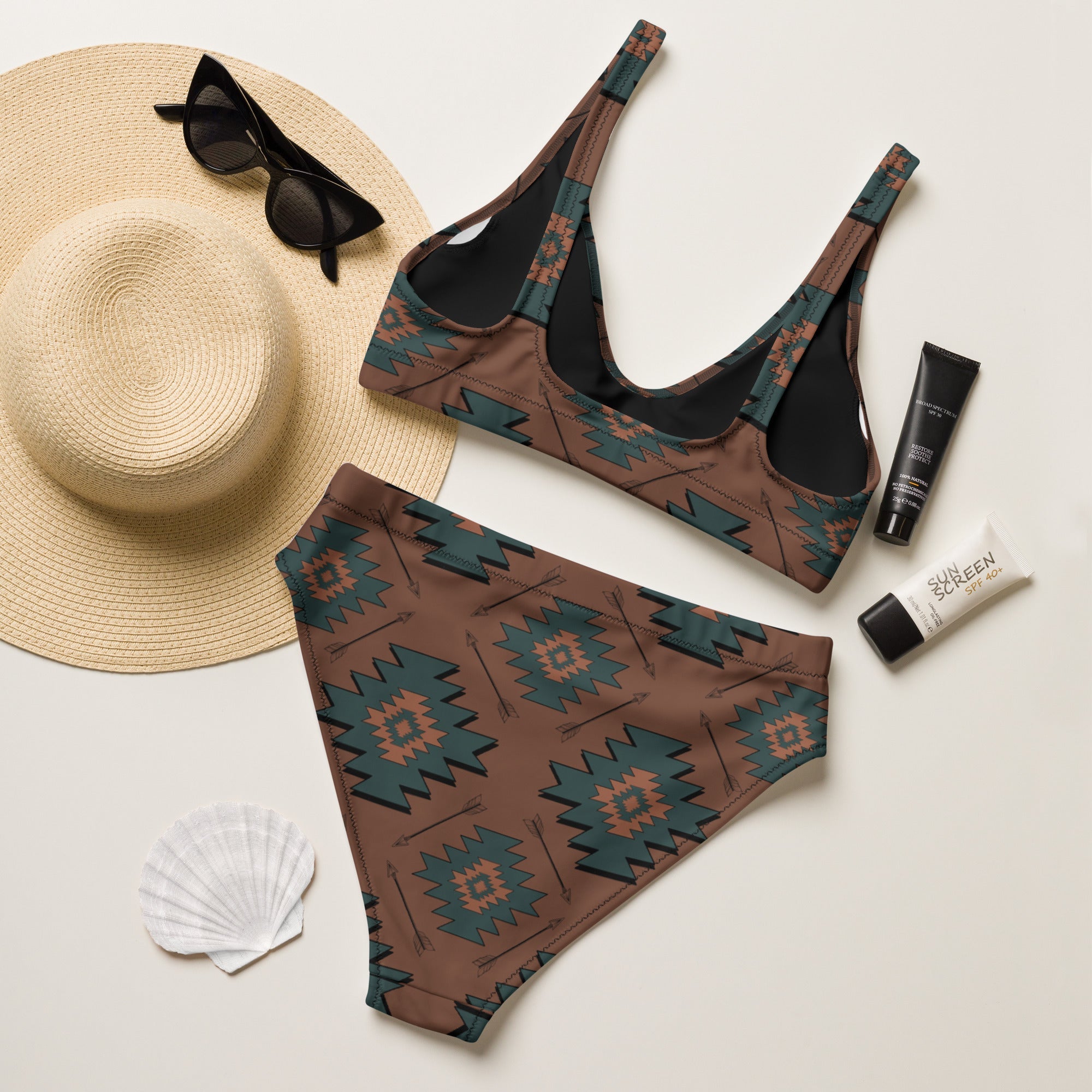 Baha Ranch Yeehaw Teal Aztec Bikini