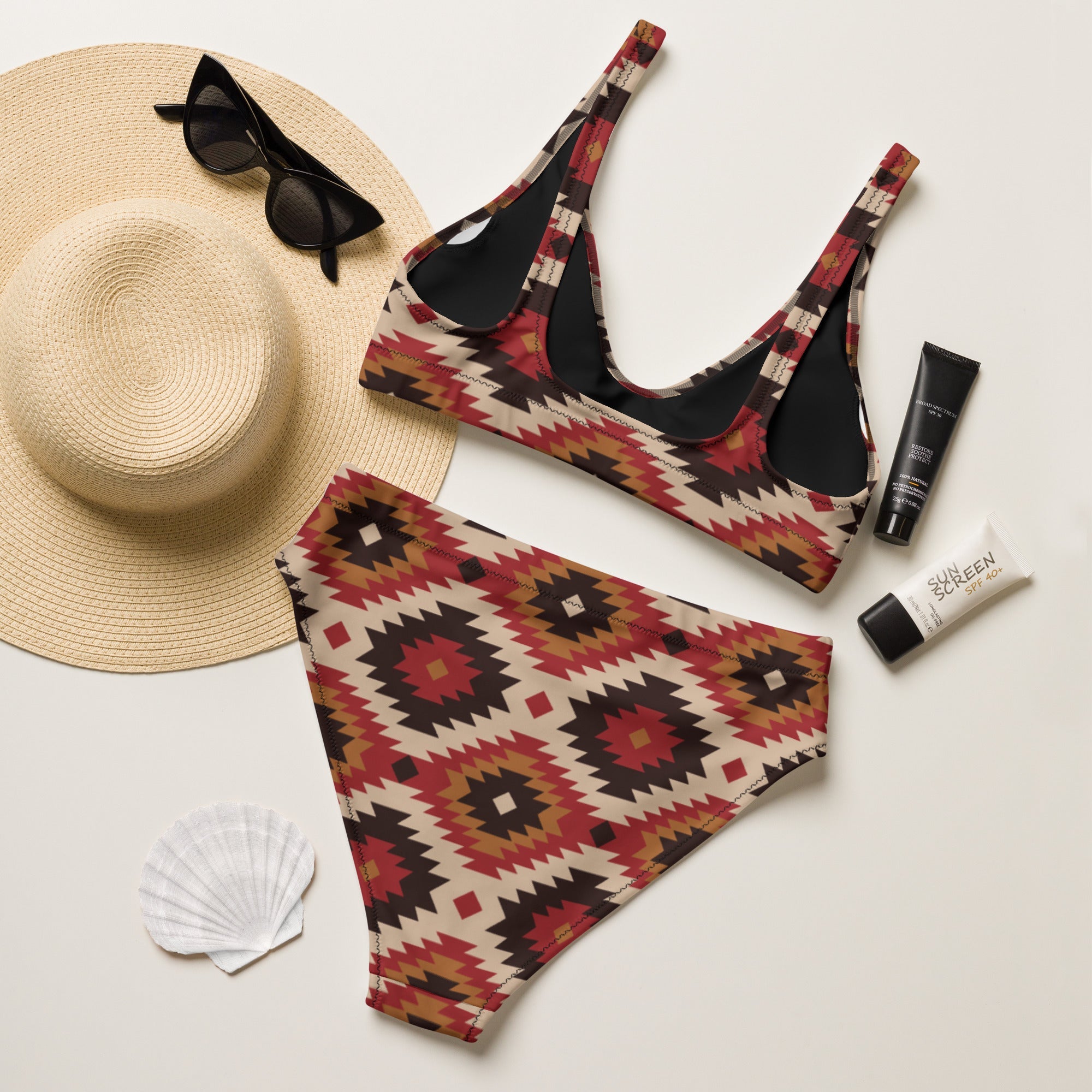 Baha Ranch Yeehaw Rust Aztec Bikini