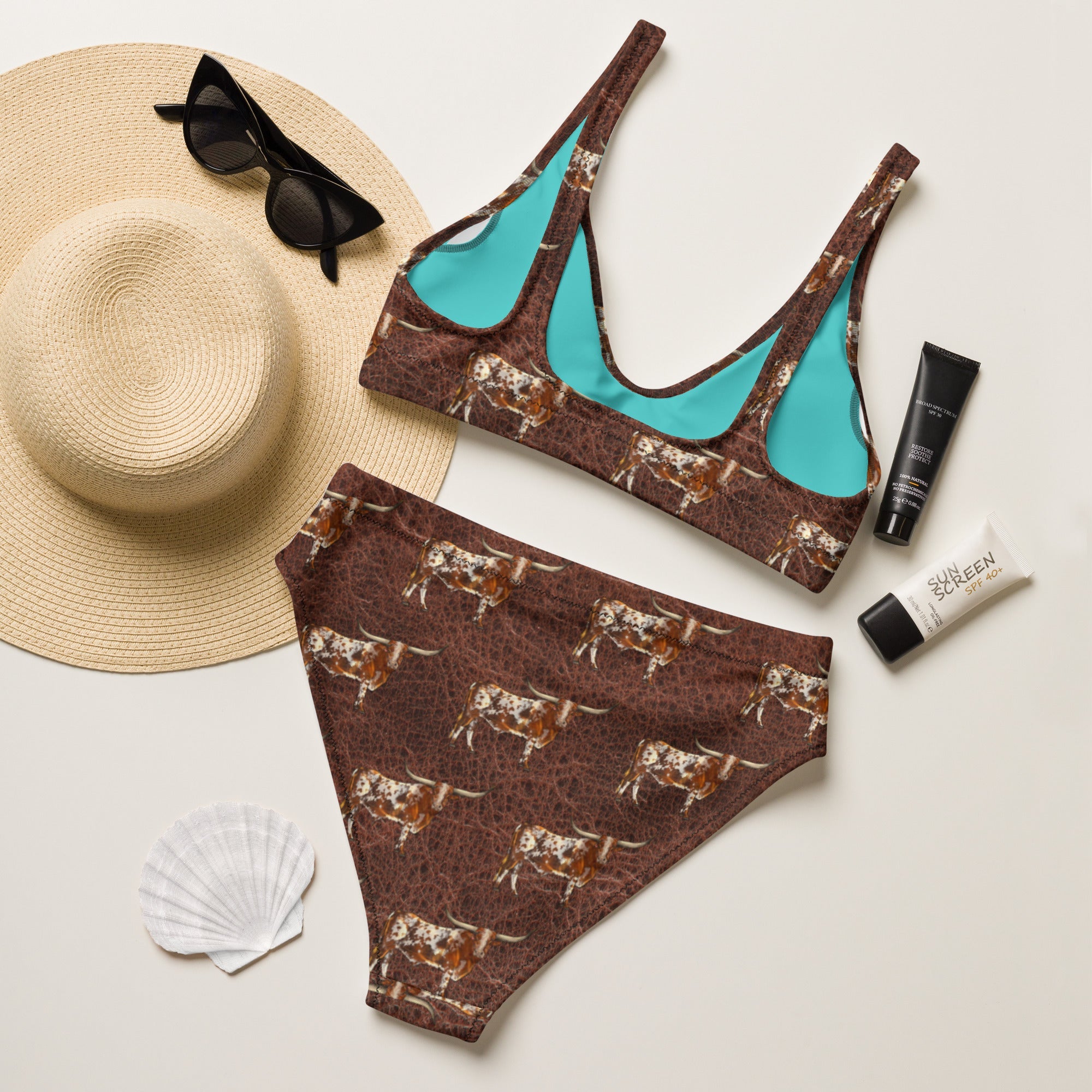 Baha Ranch Yeehaw Leather & Longhorns Bikini