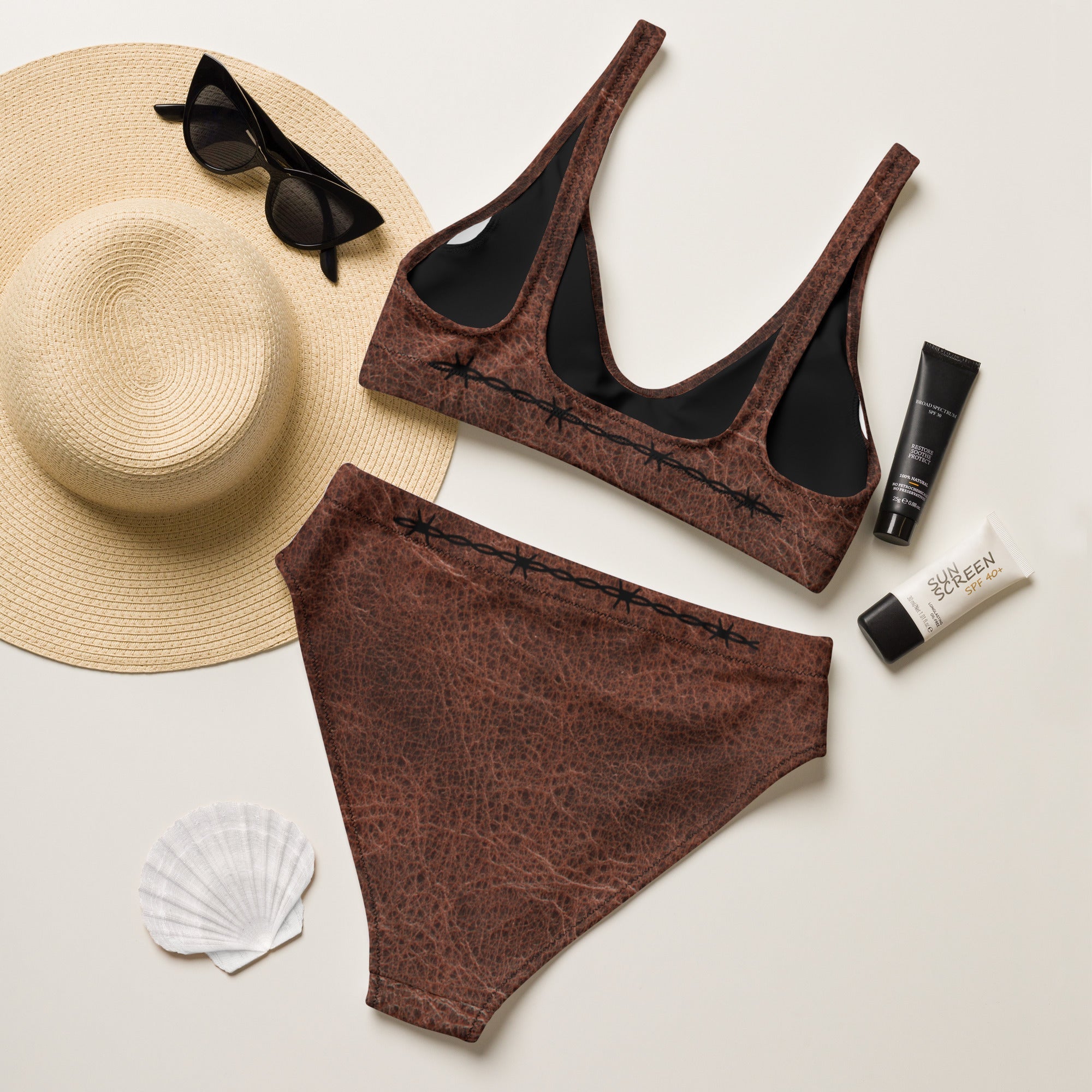 Baha Ranch Yeehaw White Bull Skull Bikini