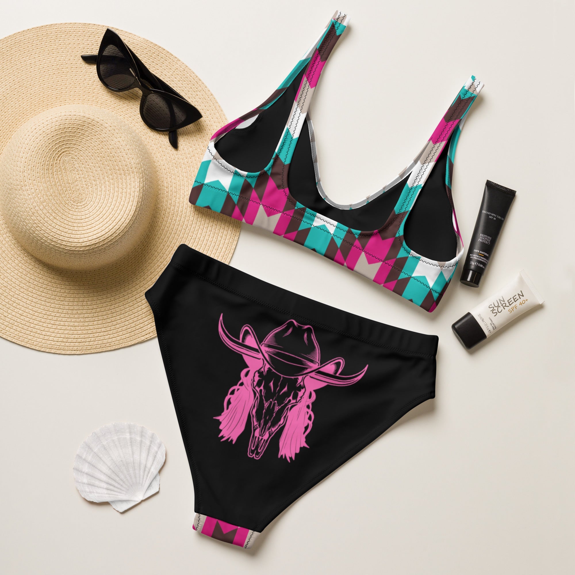 Baha Ranch Yeehaw Mullet Cowboy Aztec Bikini