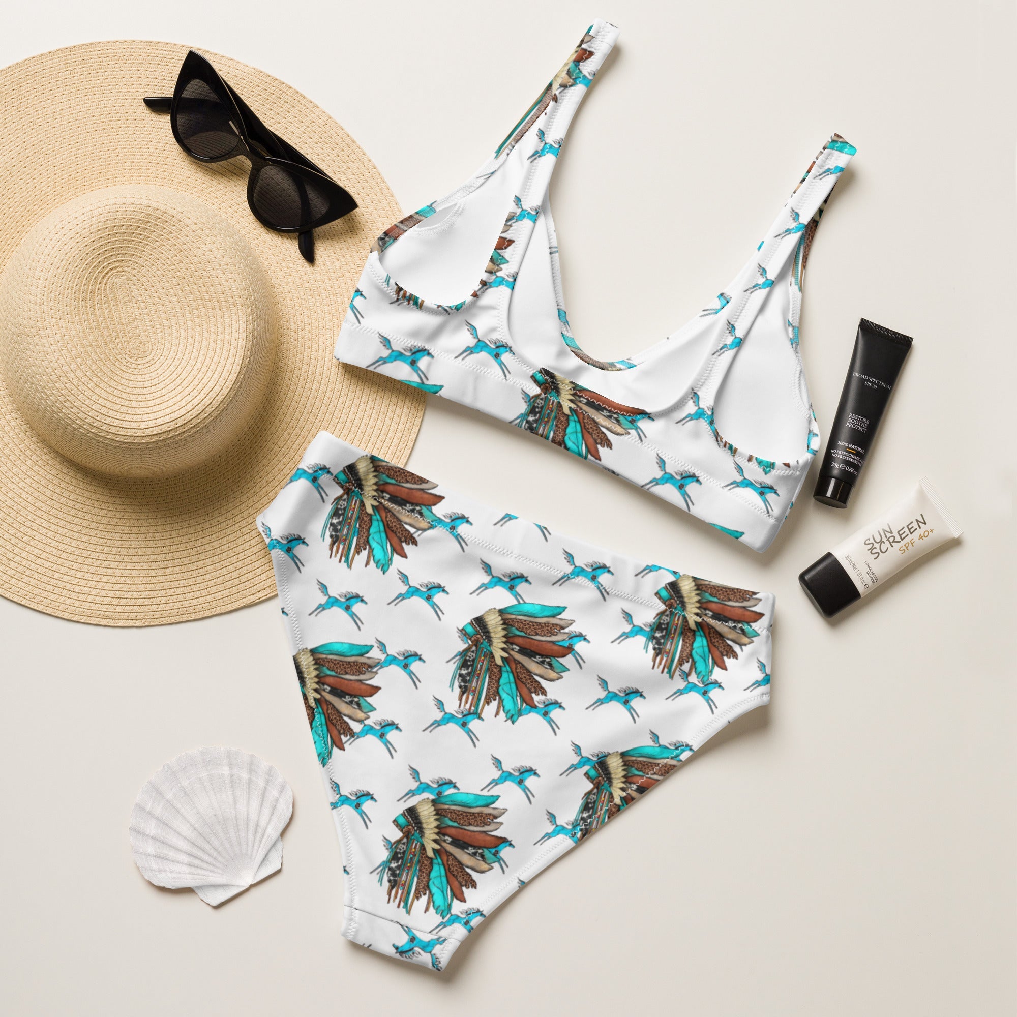 Baha Ranch Yeehaw Running Horse Head Dress Bikini