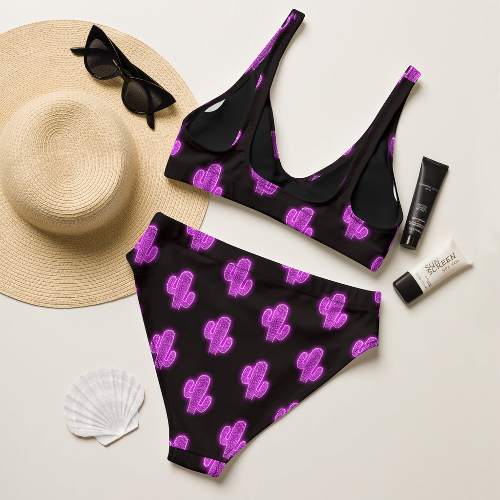Baha Ranch Yeehaw Purple Neon Cactus Bikini