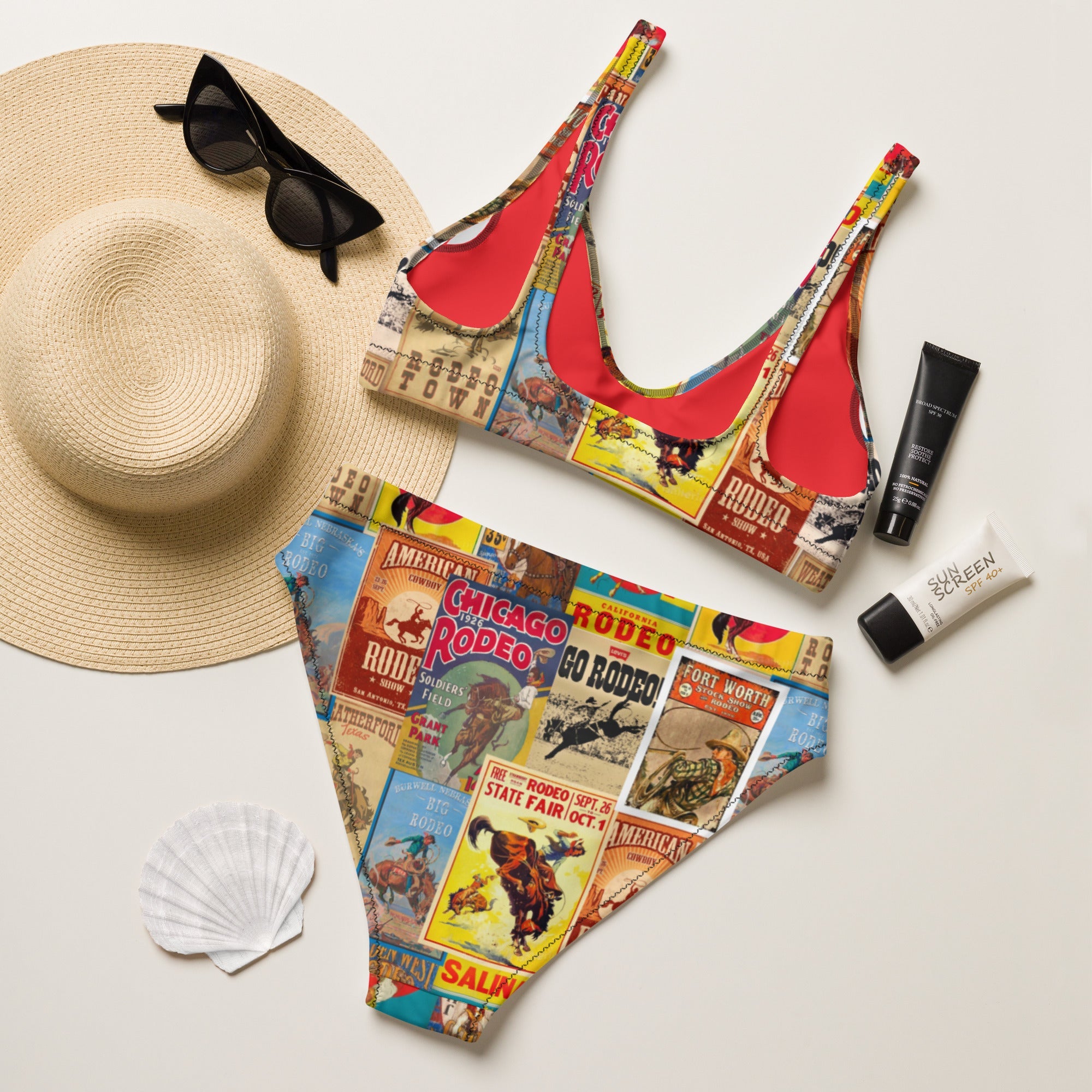 Baha Ranch Yeehaw Vintage Rodeo Poster Bikini