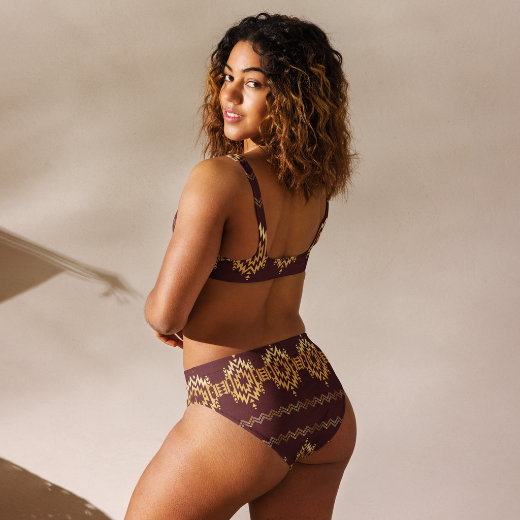 Baha Ranch Yeehaw Gold Aztec Bikini