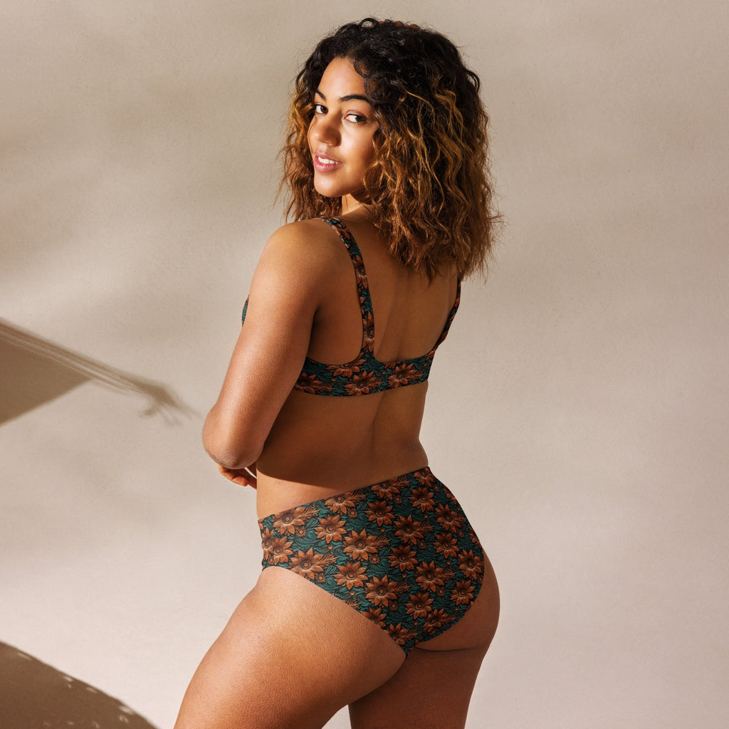 Baha Ranch Yeehaw Floral Leather Print Bikini