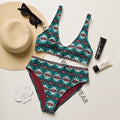 Baha Ranch Yeehaw Teal Burgandy Aztec Bikini