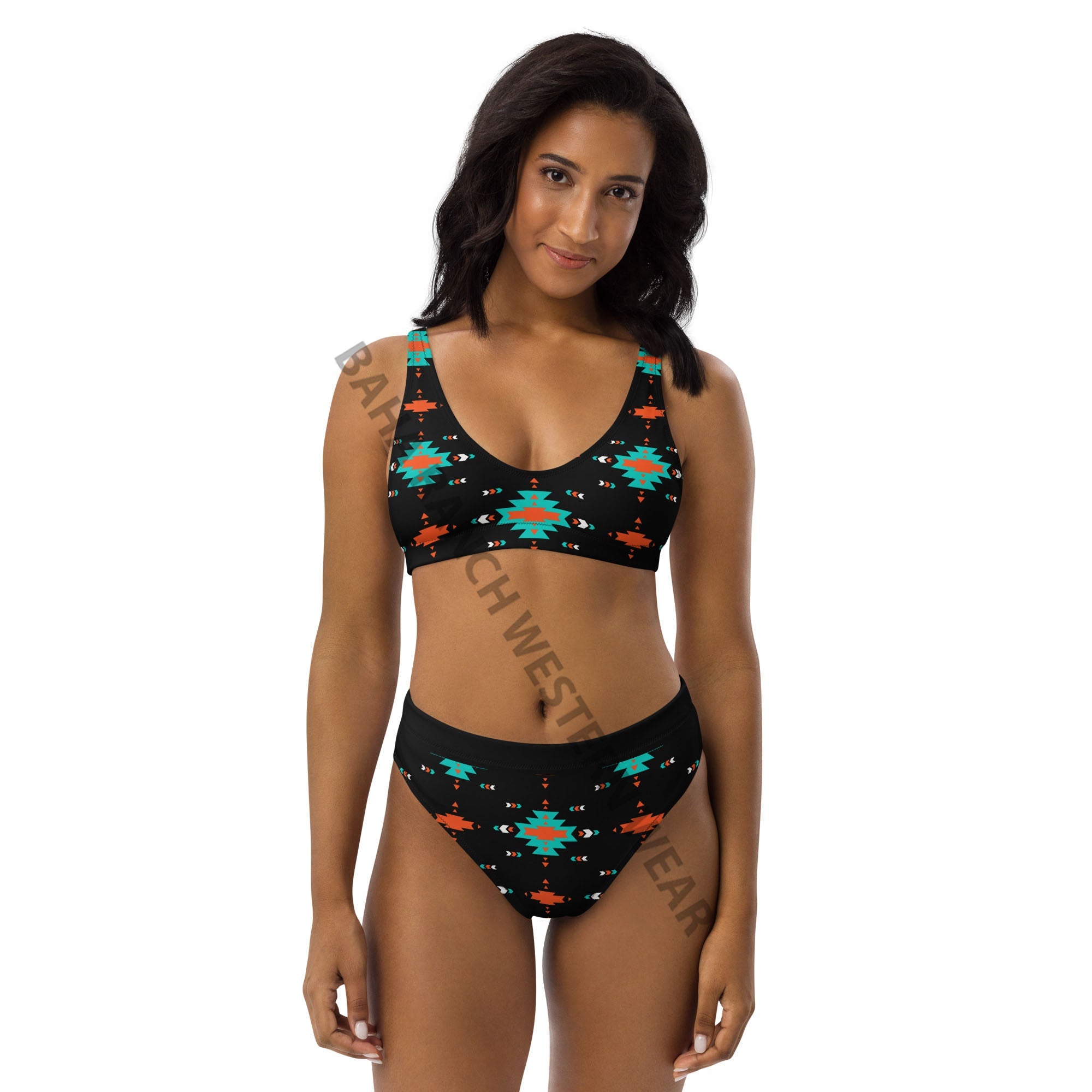Baha Ranch Yeehaw Turquoise & Orange Aztec Bikini
