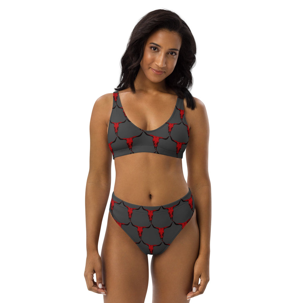 Baha Ranch Yeehaw Red Bull Skull Bikini