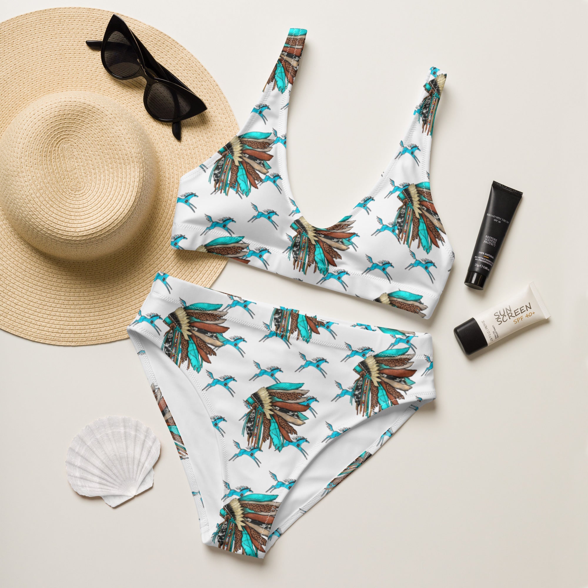 Baha Ranch Yeehaw Running Horse Head Dress Bikini