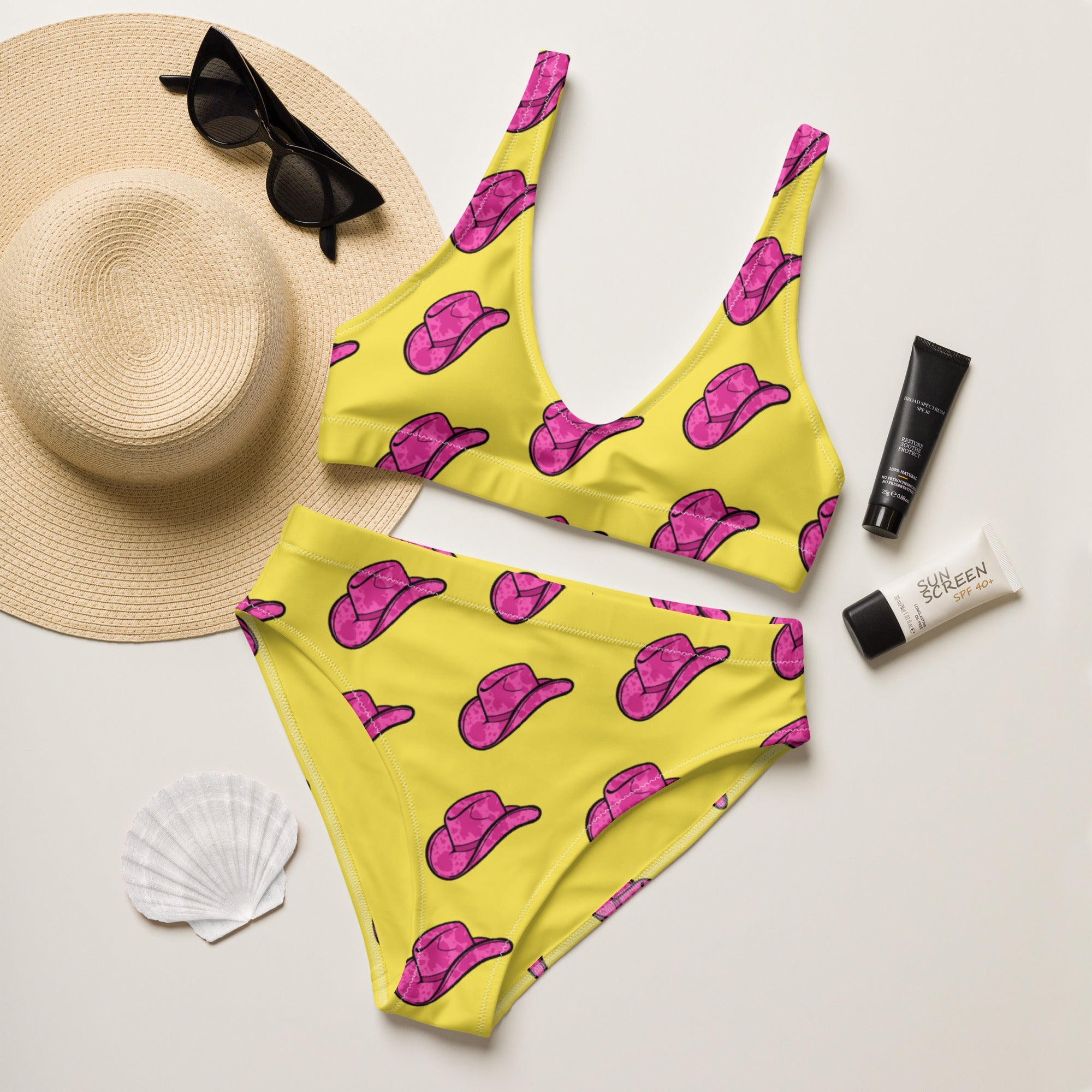 Baha Ranch Yeehaw Pink Hat Bikini