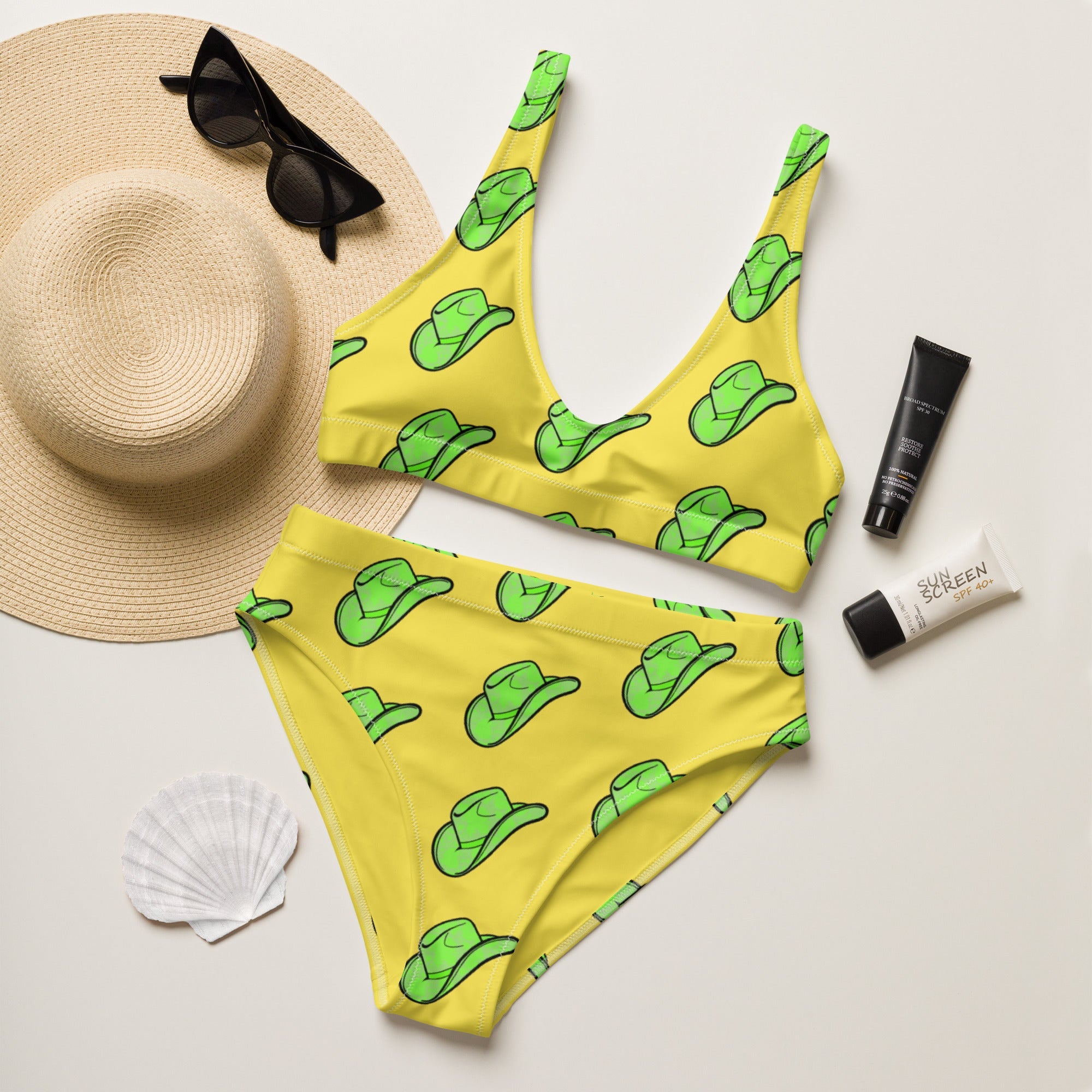Baha Ranch Yeehaw Green Hat Bikini
