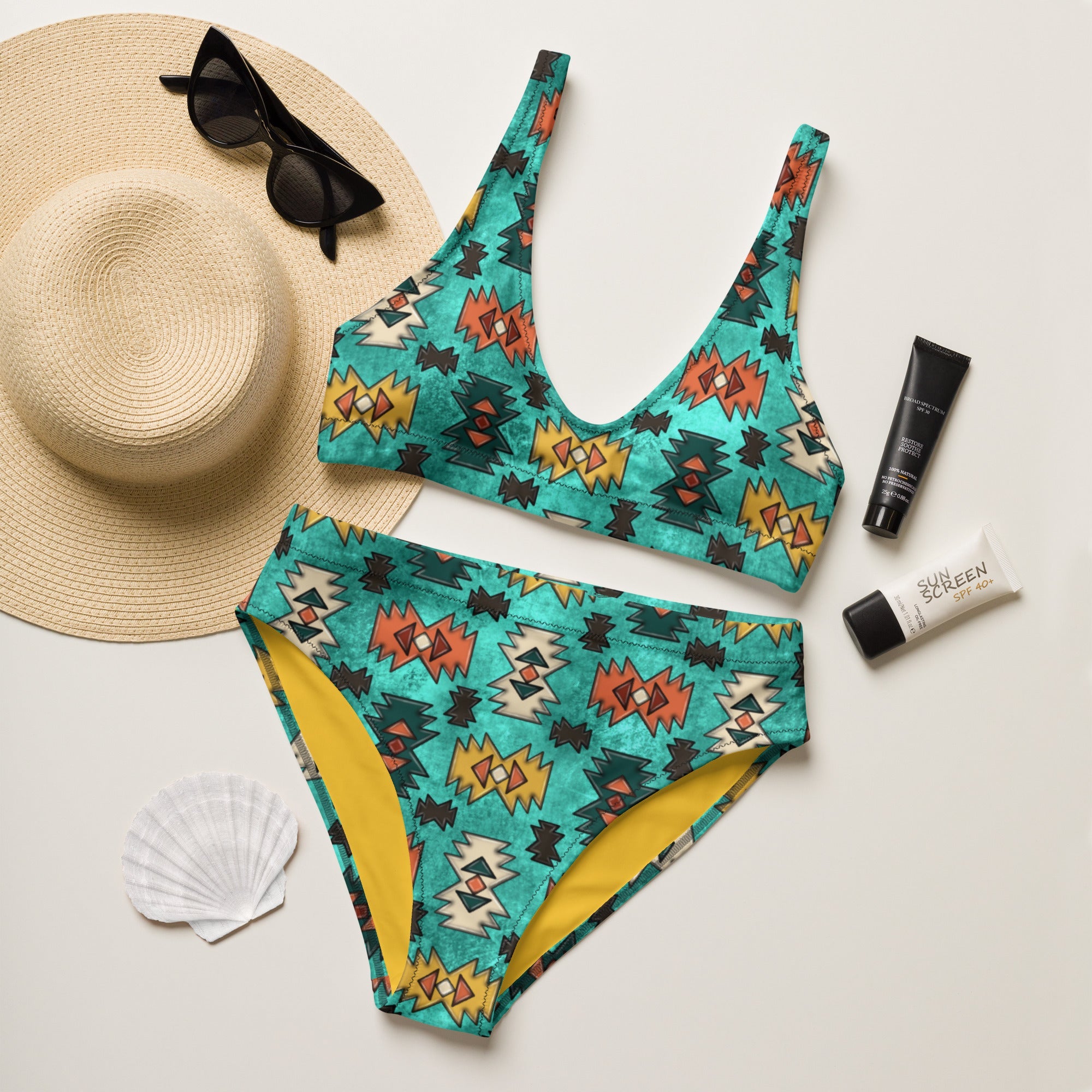 Baha Ranch Yeehaw Turquoise Aztec Bikini