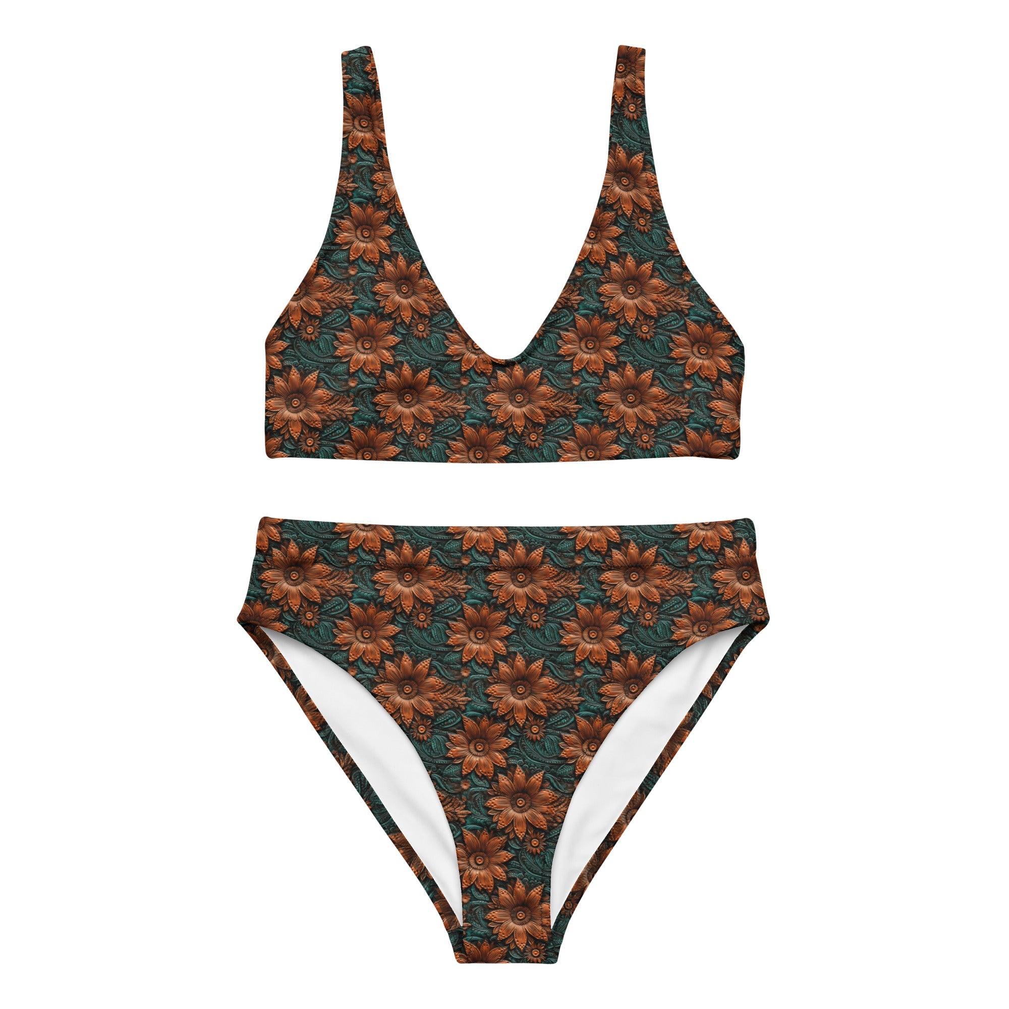 Baha Ranch Yeehaw Floral Leather Print Bikini