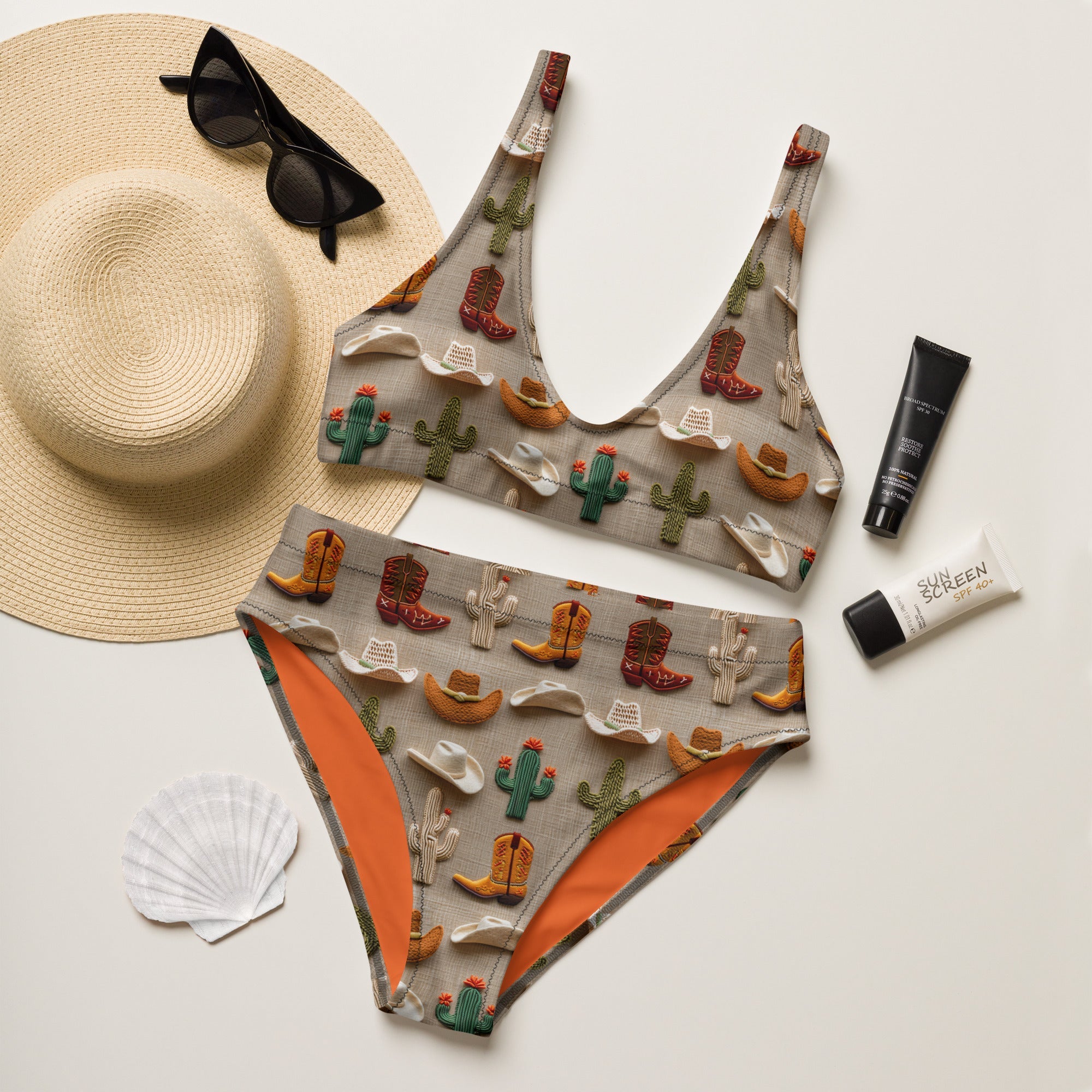 Baha Ranch Yeehaw Boots Cactus Hats Bikini