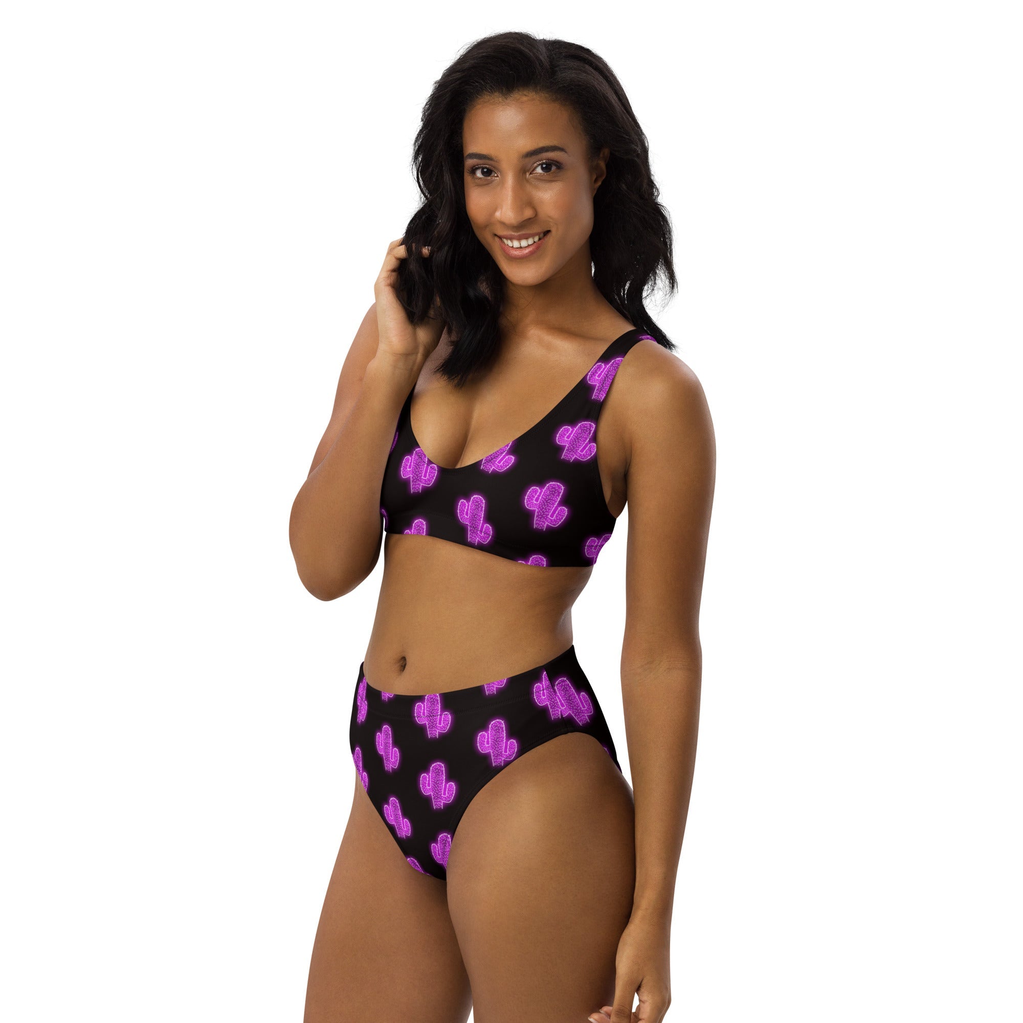 Baha Ranch Yeehaw Purple Neon Cactus Bikini