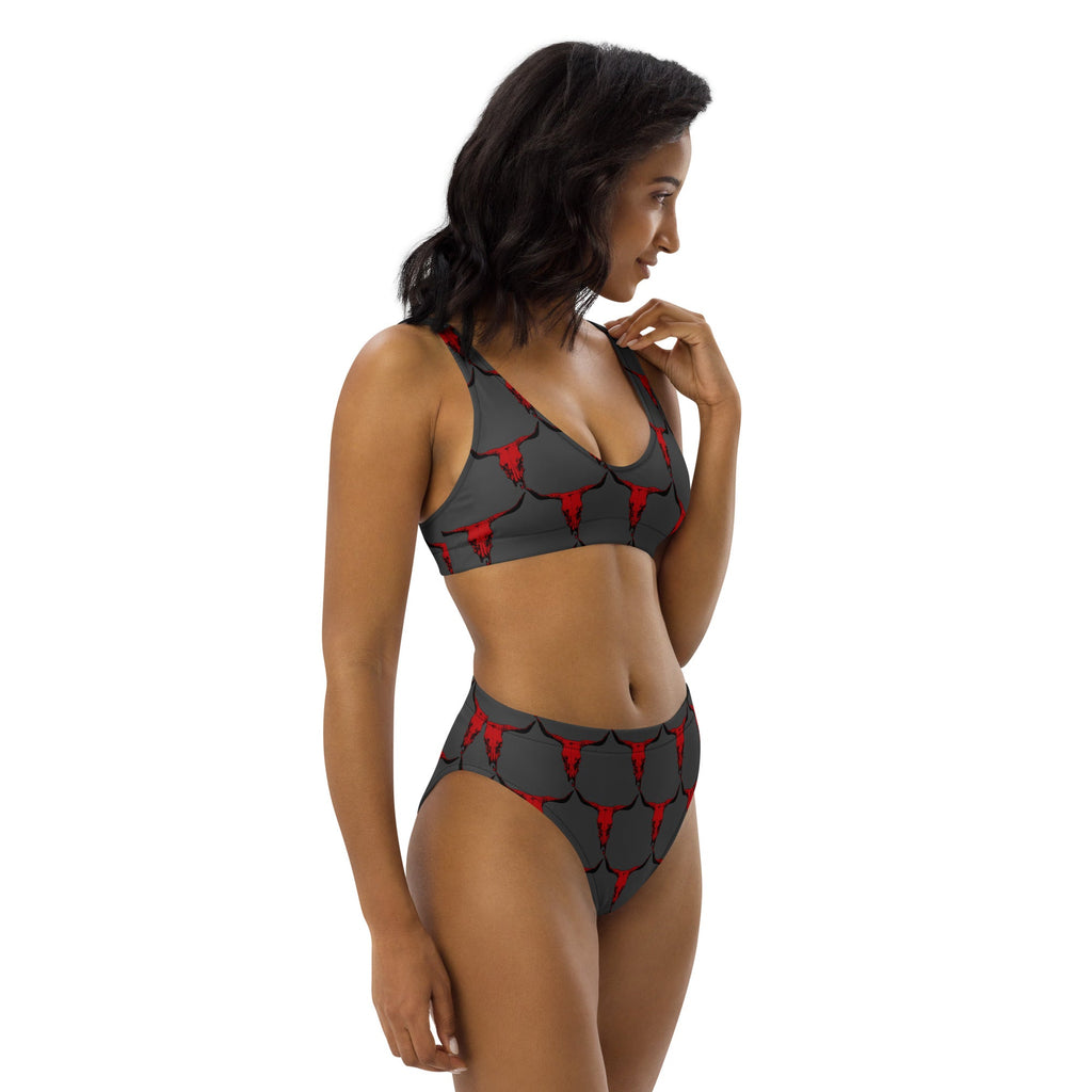 Baha Ranch Yeehaw Red Bull Skull Bikini