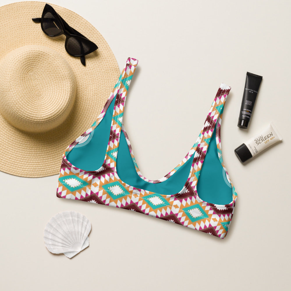 Baha Ranch Yeehaw Aztec Print Bikini Top