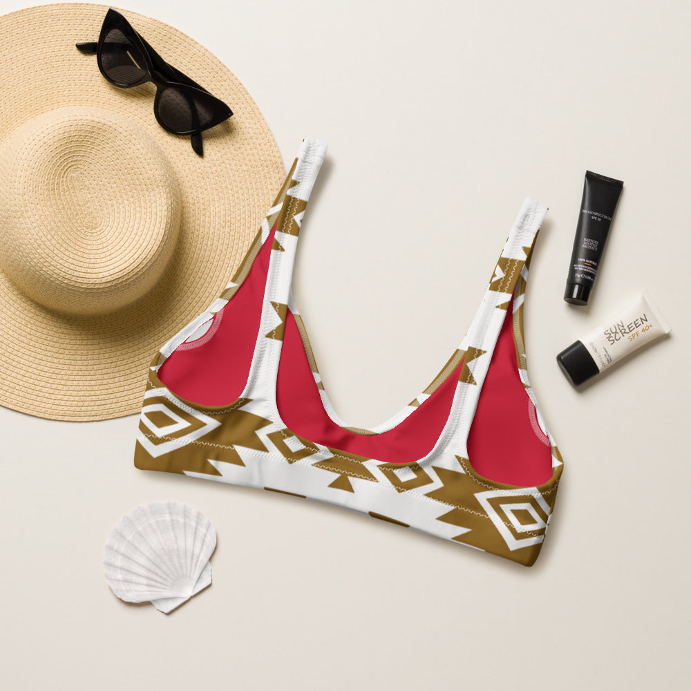 Baha Ranch Yeehaw Bold Brown Aztec Bikini Top