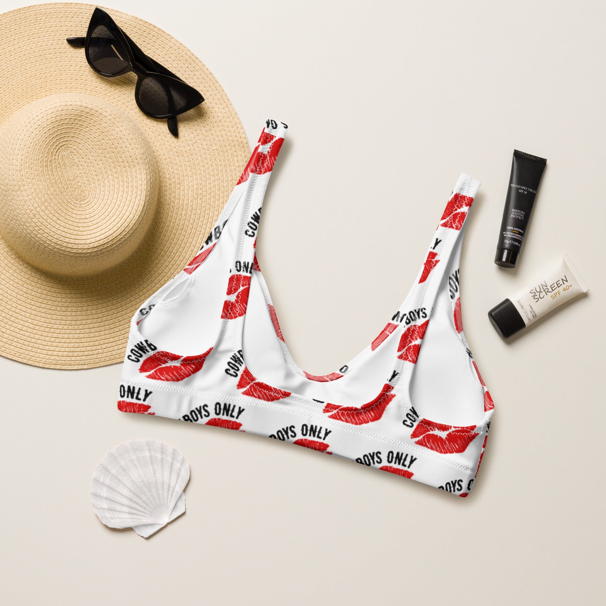 Baha Ranch Yeehaw Cowboys Only Bikini Top