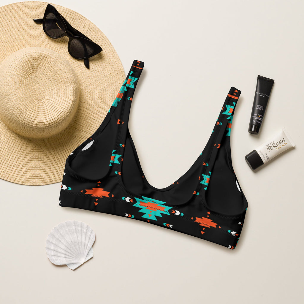 Baha Ranch Yeehaw Turquoise & Orange Aztec Bikini Top