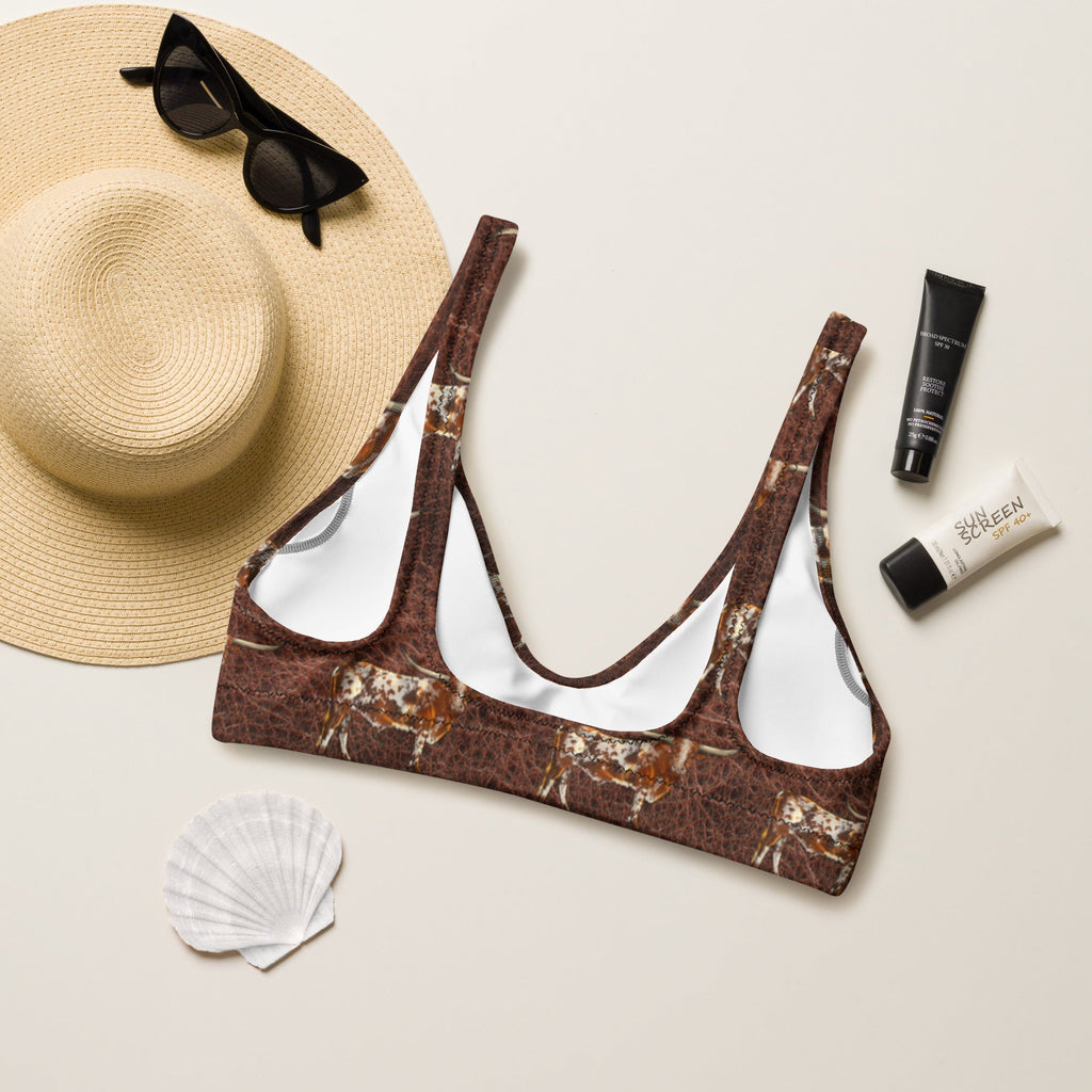 Baha Ranch Yeehaw Leather & Longhorns Bikini Top
