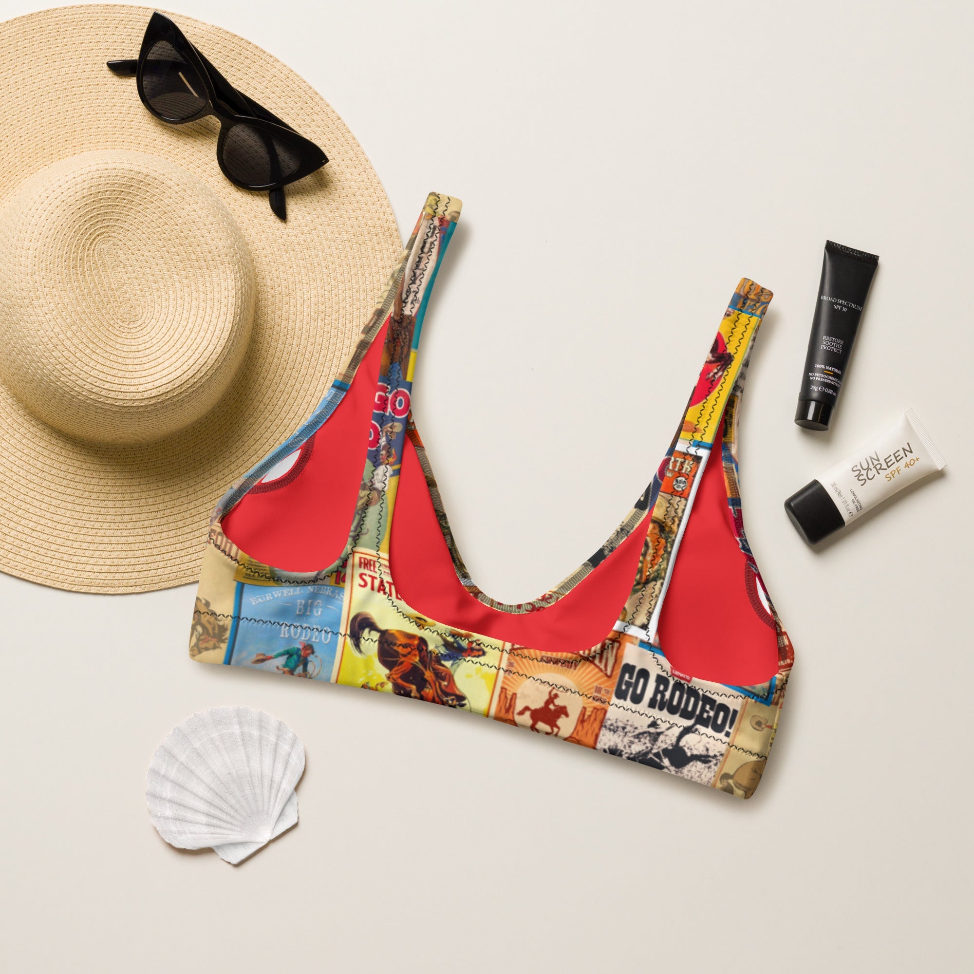 Baha Ranch Yeehaw Vintage Rodeo Poster Bikini Top