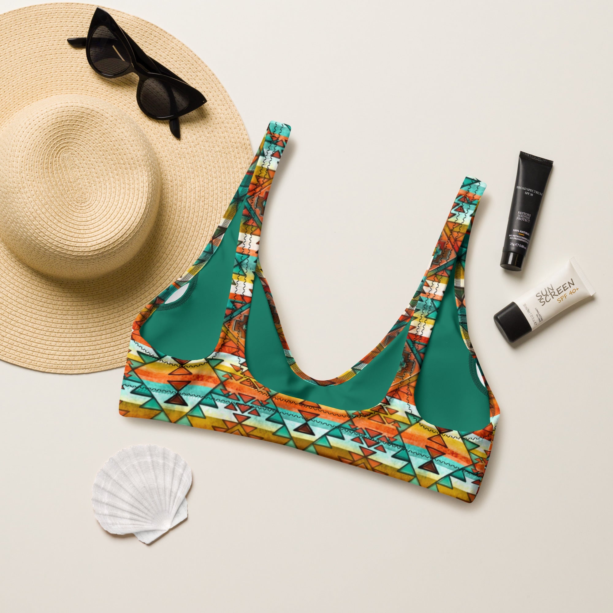Baha Ranch Yeehaw Mustard Aztec Bikini Top