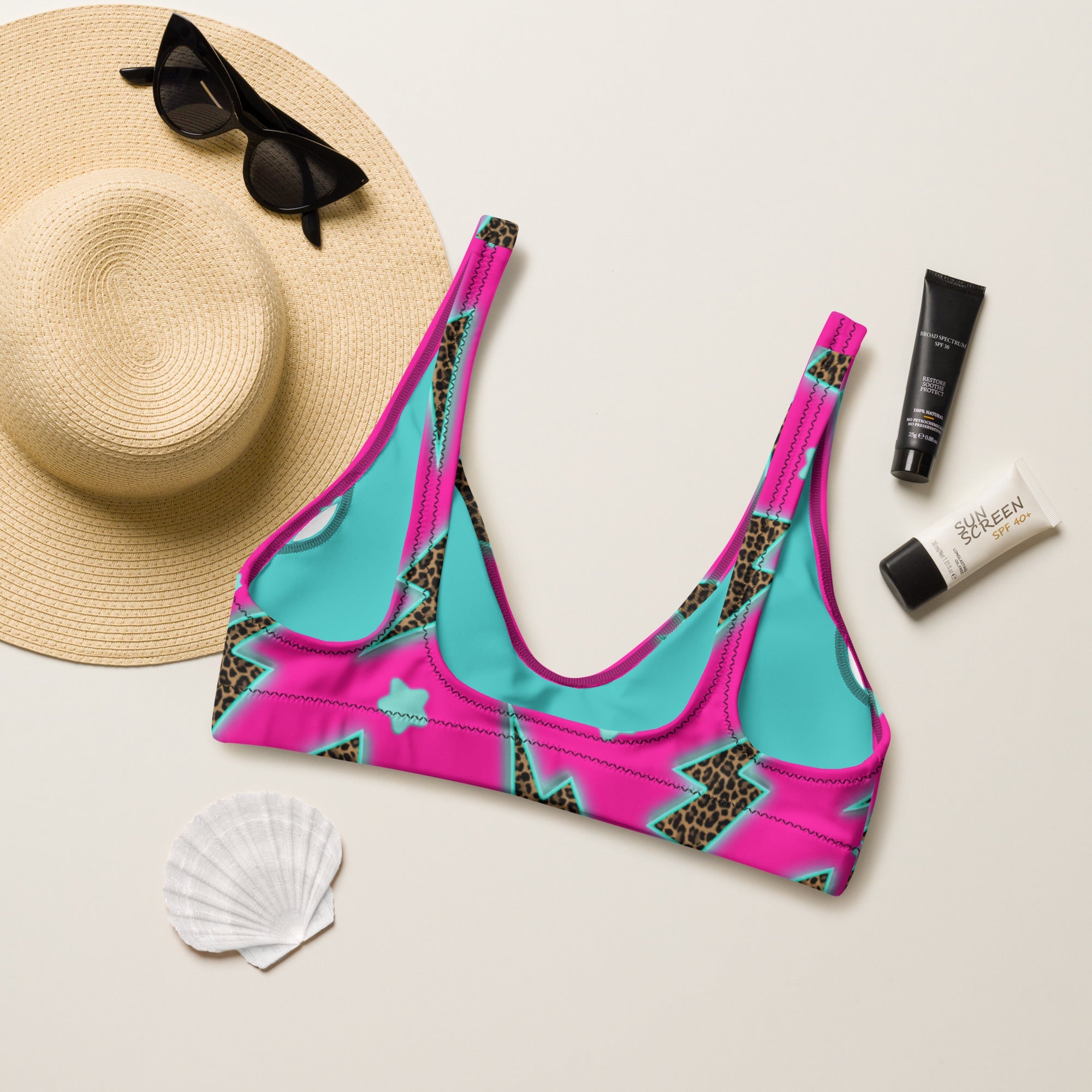 Baha Ranch Yeehaw Leopard Lightning Bikini Top