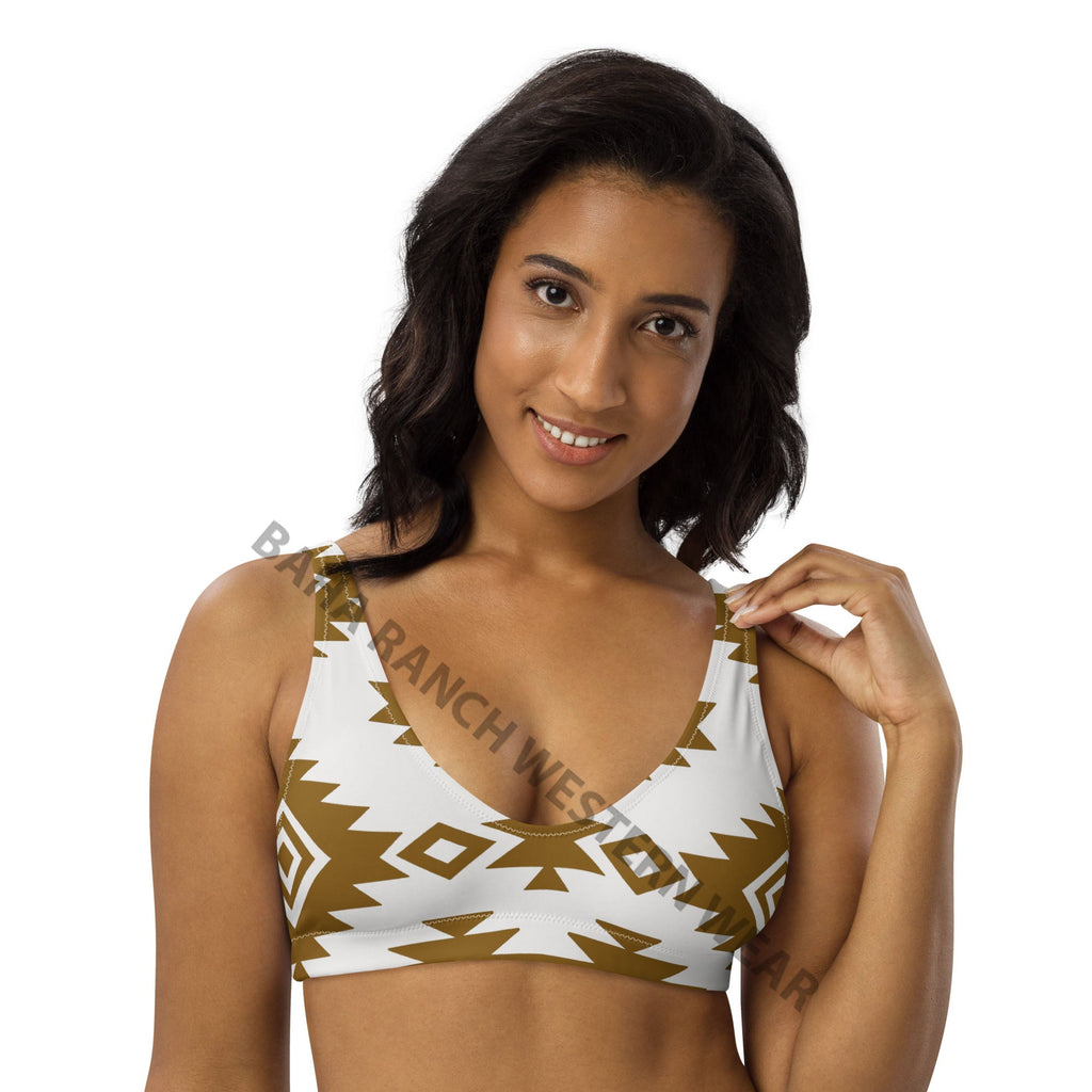Baha Ranch Yeehaw Bold Brown Aztec Bikini Top