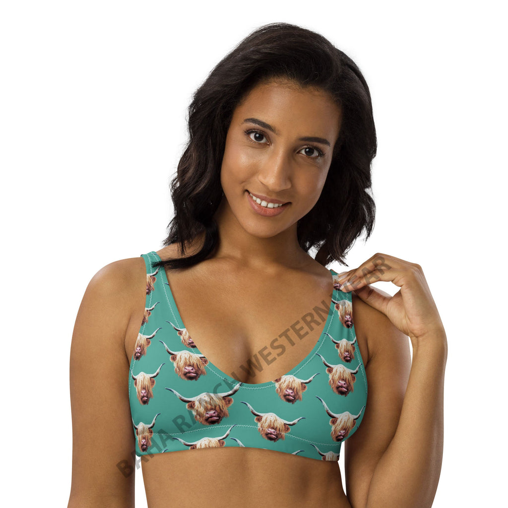 Baha Ranch Yeehaw Highland Cow Bikini Top