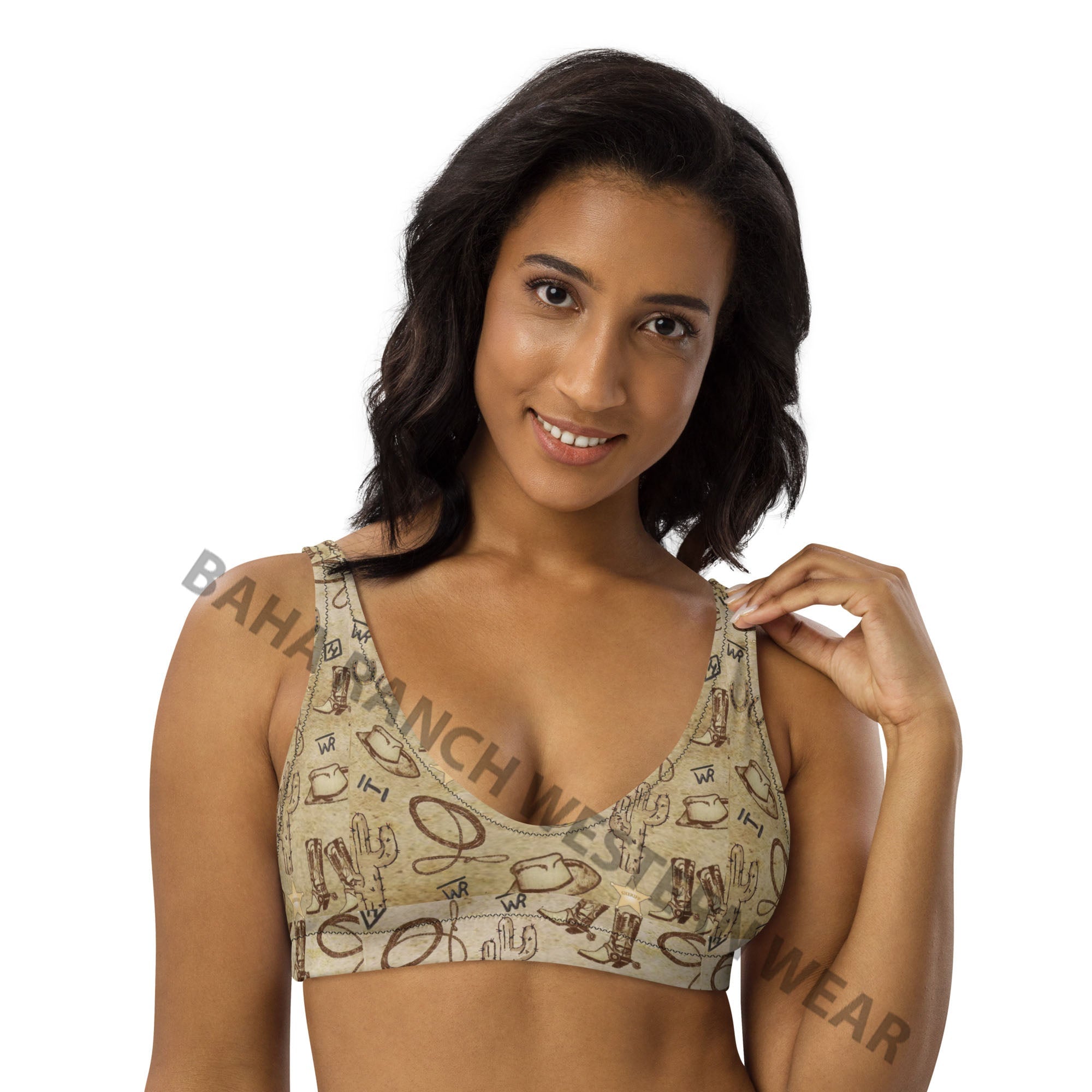 Baha Ranch Yeehaw Vintage Western Bikini Top