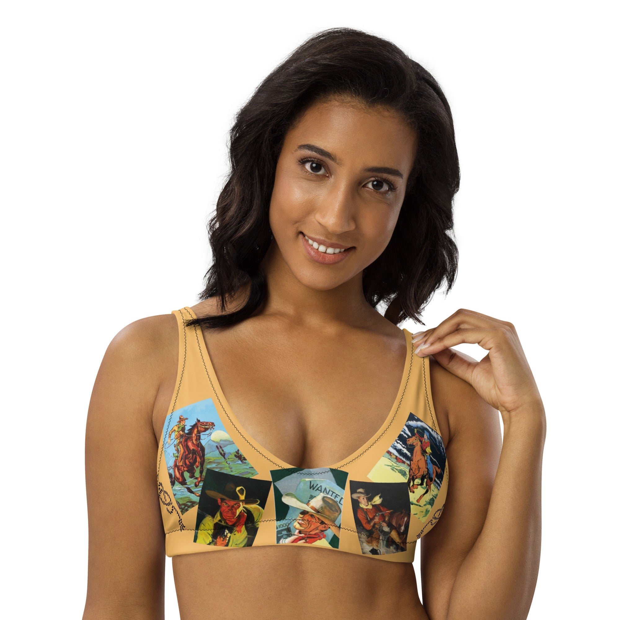 Baha Ranch Yeehaw Let's Be Cowboys Bikini Top