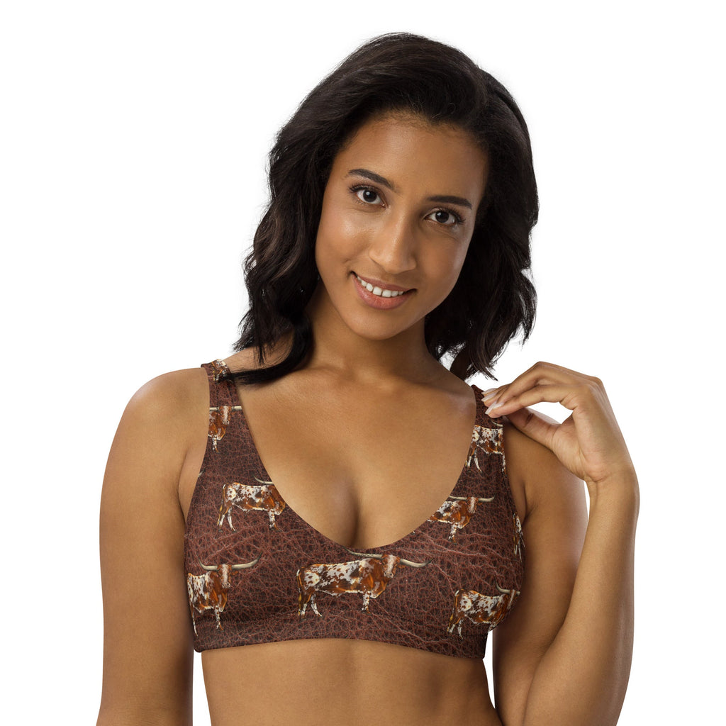 Baha Ranch Yeehaw Leather & Longhorns Bikini Top