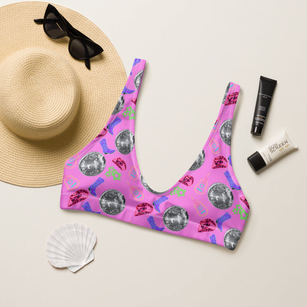 Baha Ranch Yeehaw Disco Cowgirl Bikini Top