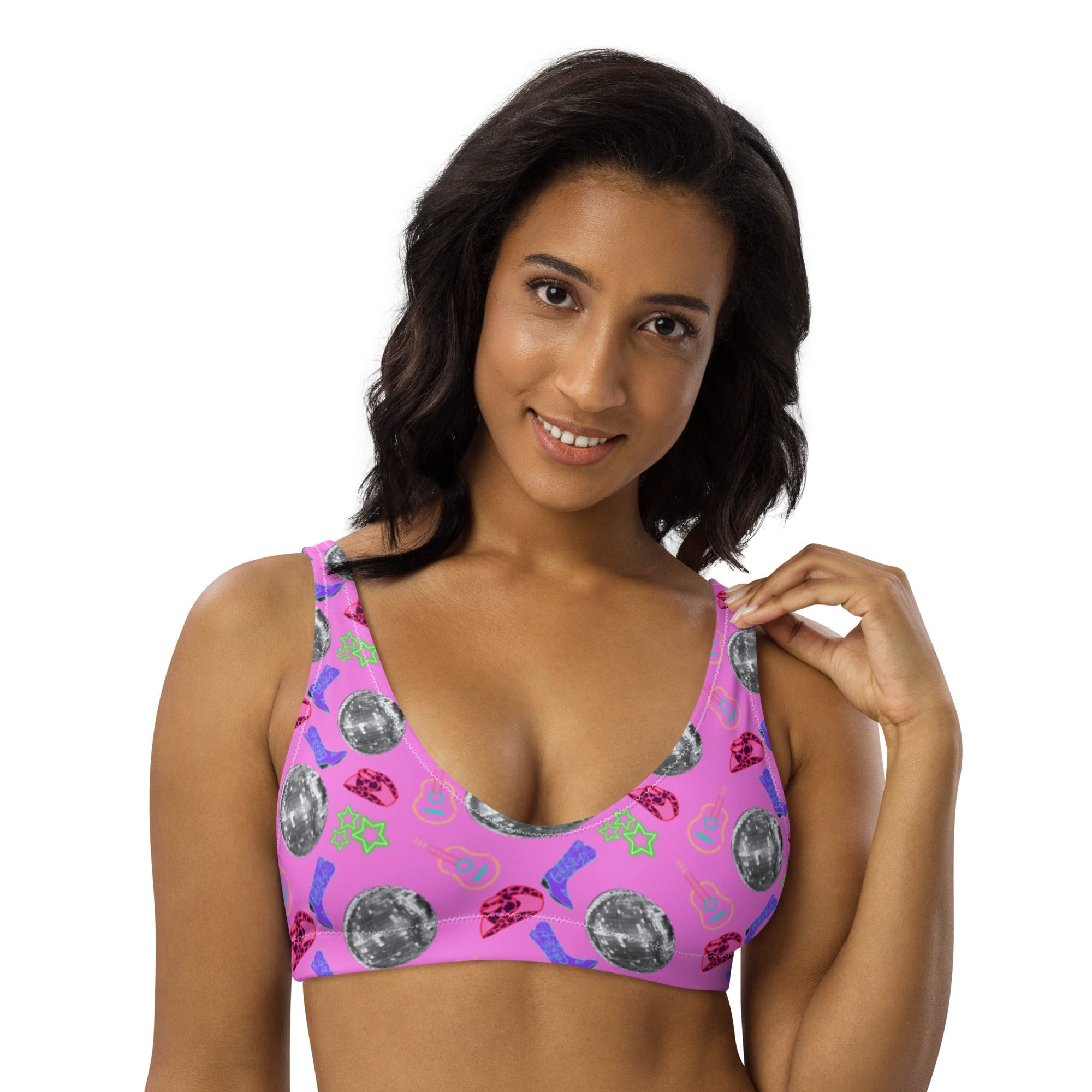Baha Ranch Yeehaw Disco Cowgirl Bikini Top