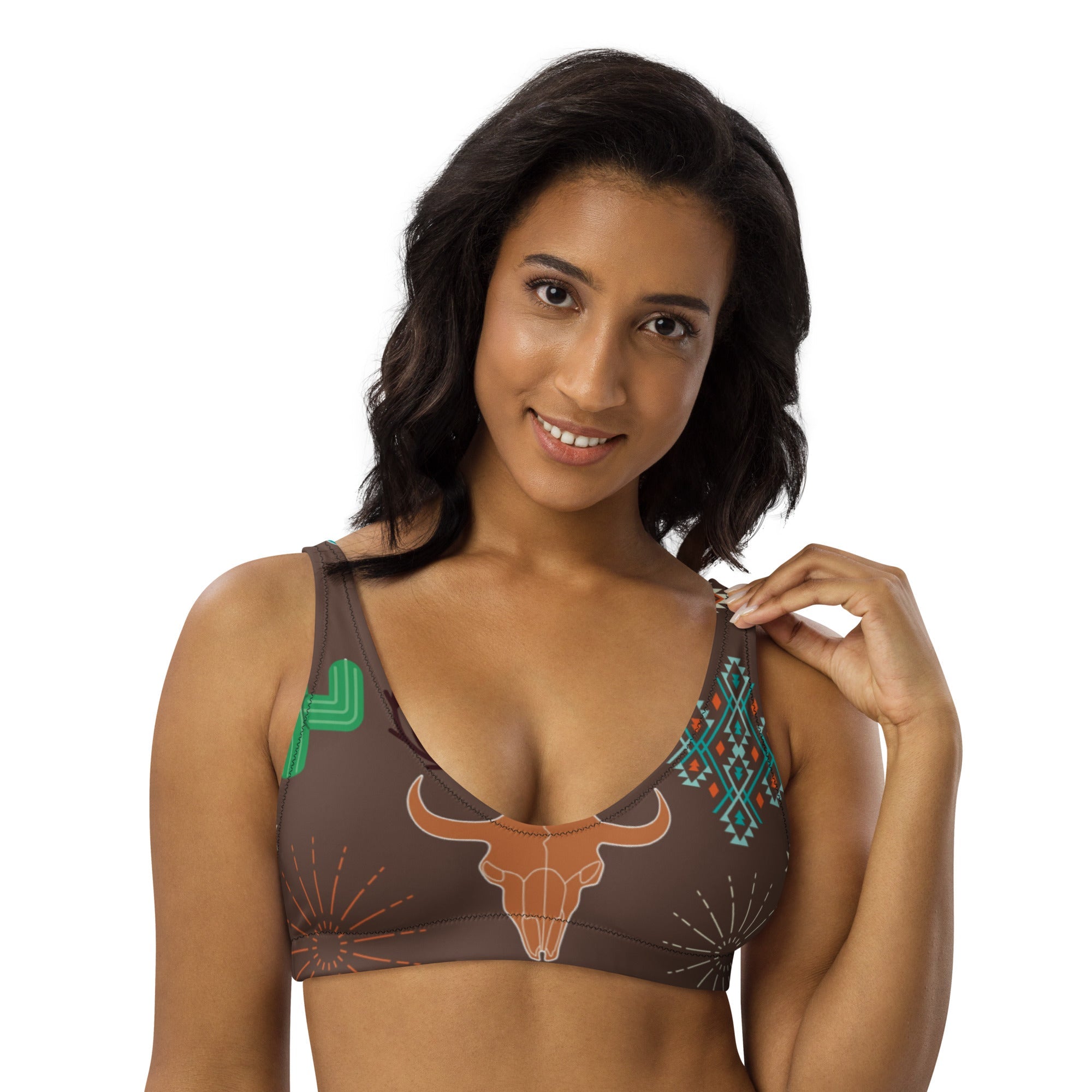 Baha Ranch Yeehaw Bullhead Cactus Bikini Top