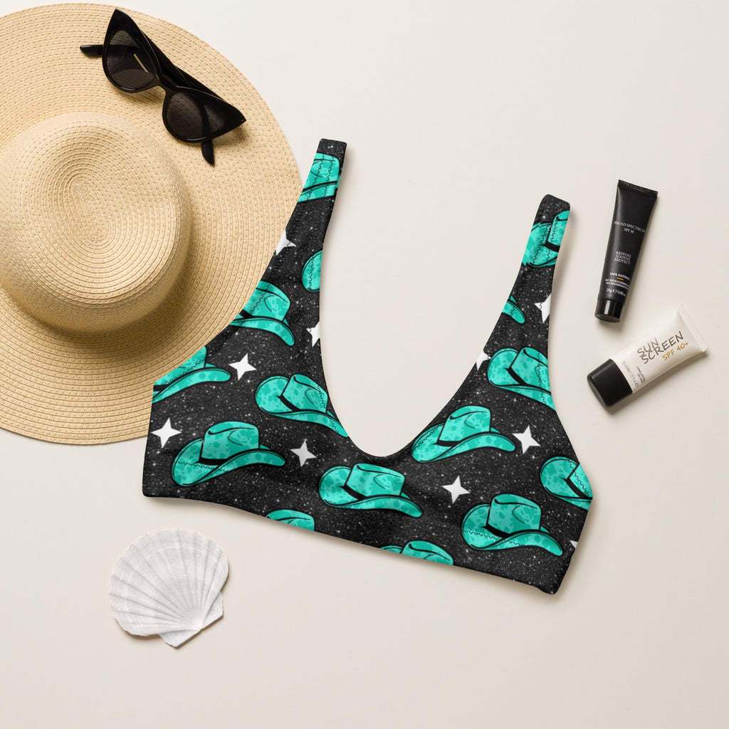 Baha Ranch Yeehaw Turquoise Hat Bikini Top