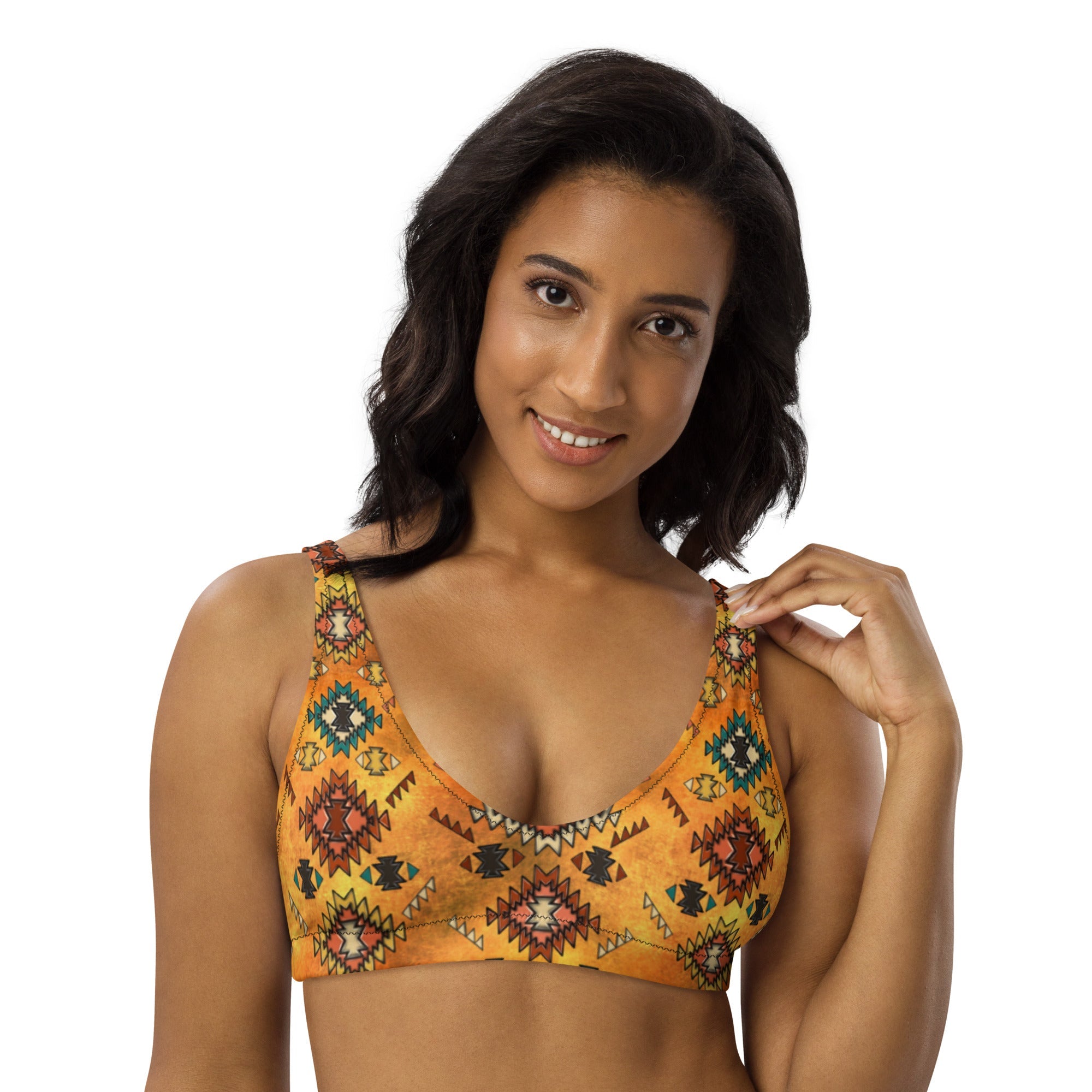 Baha Ranch Yeehaw Golden Aztec Bikini Top