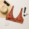Baha Ranch Yeehaw Brown Cattle Brands Bikini Top