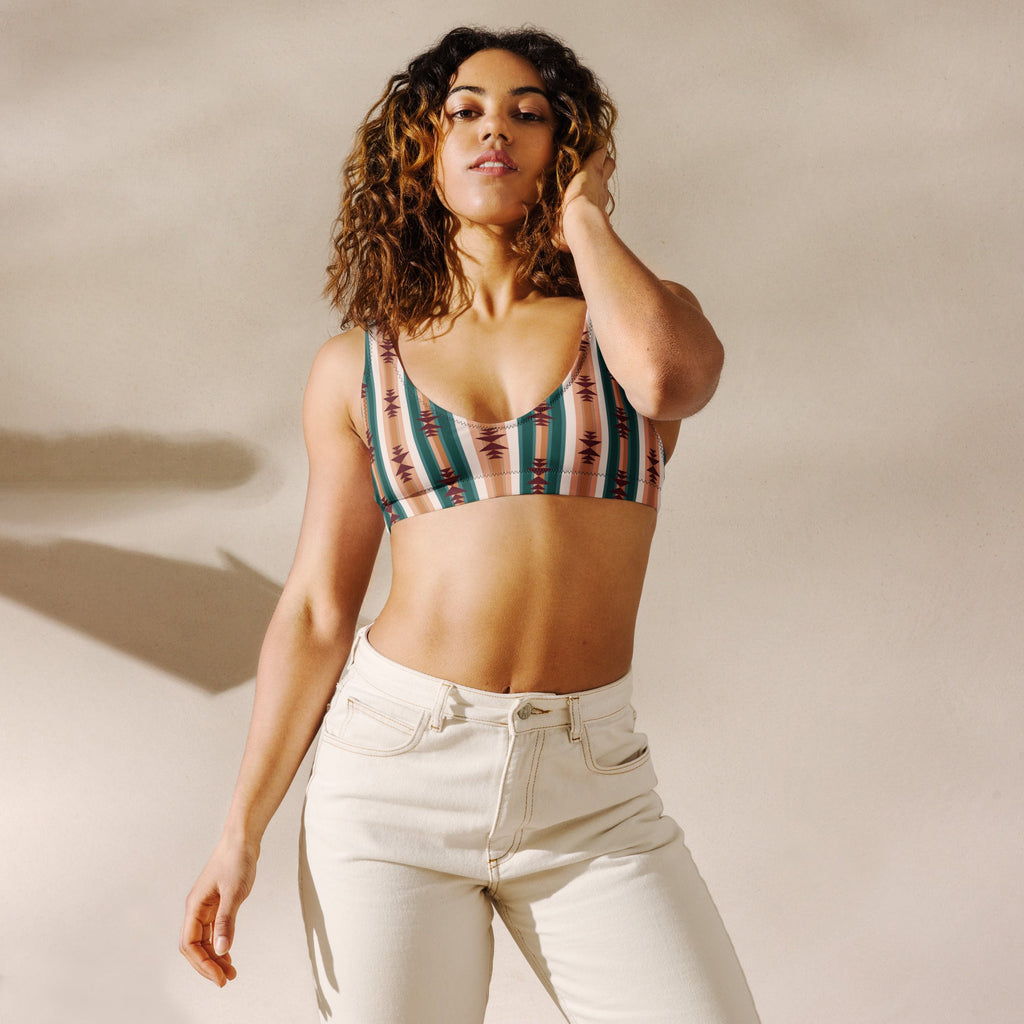 Baha Ranch Yeehaw Cocoa Aztec Bikini Top