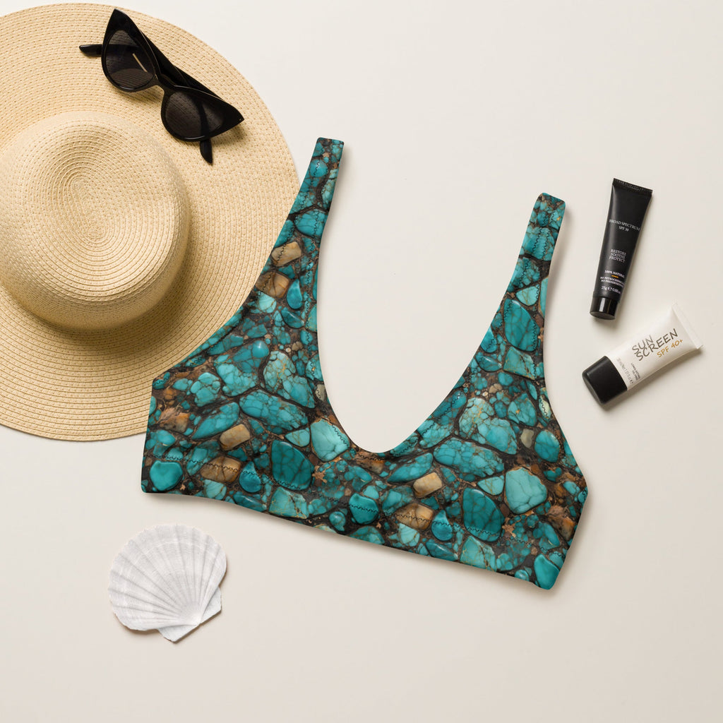 Baha Ranch Yeehaw All Turquoise Bikini Top