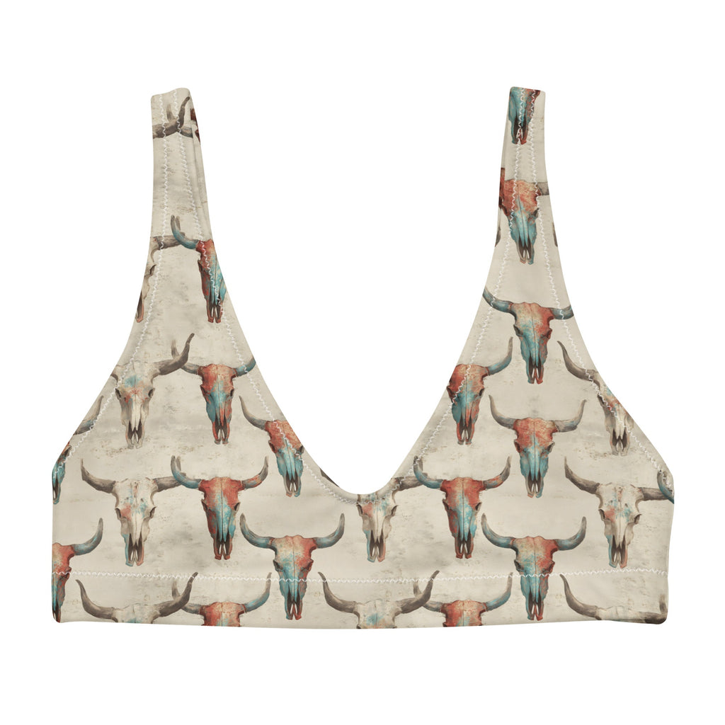 Baha Ranch Yeehaw Bullhead Skulls Bikini Top