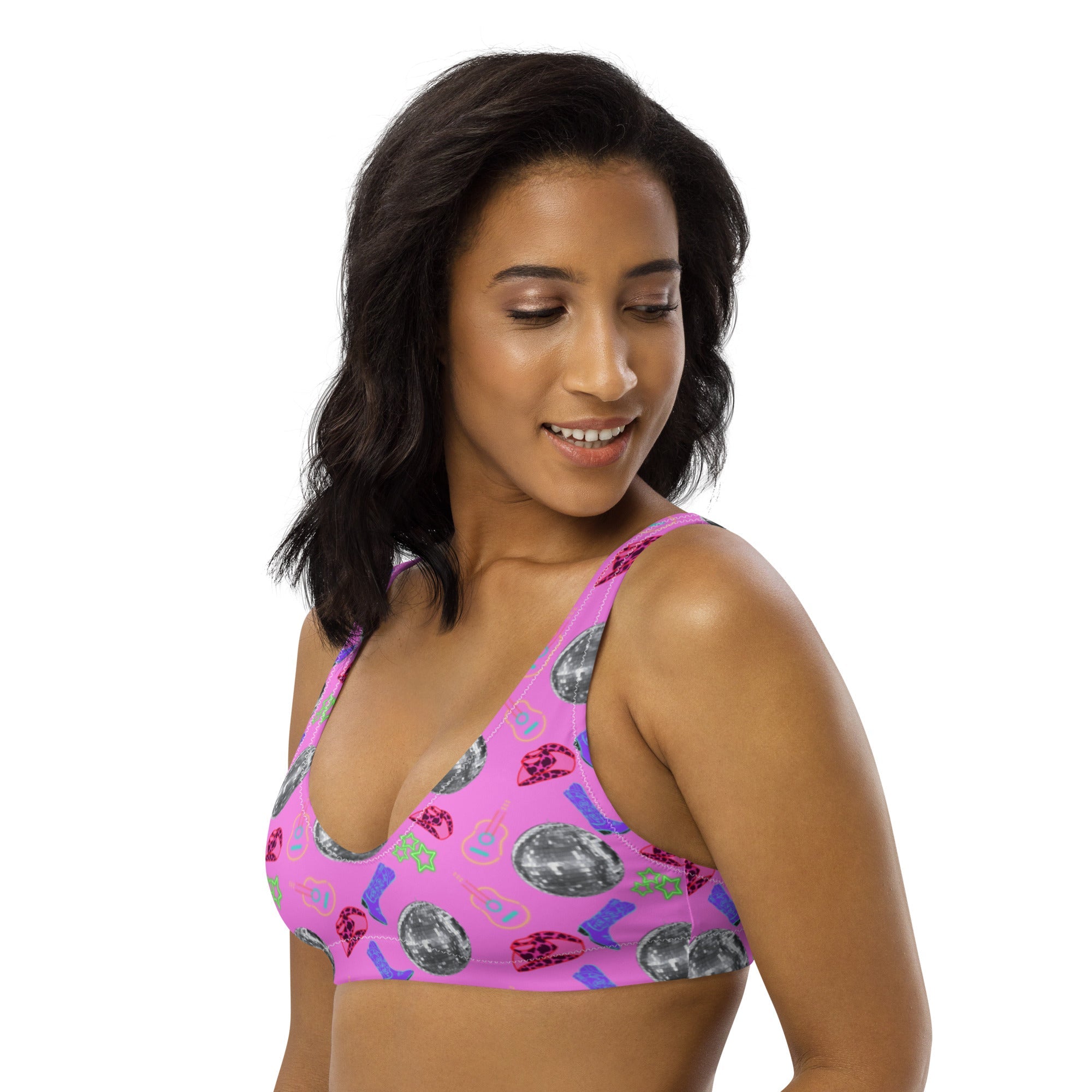 Baha Ranch Yeehaw Disco Cowgirl Bikini Top